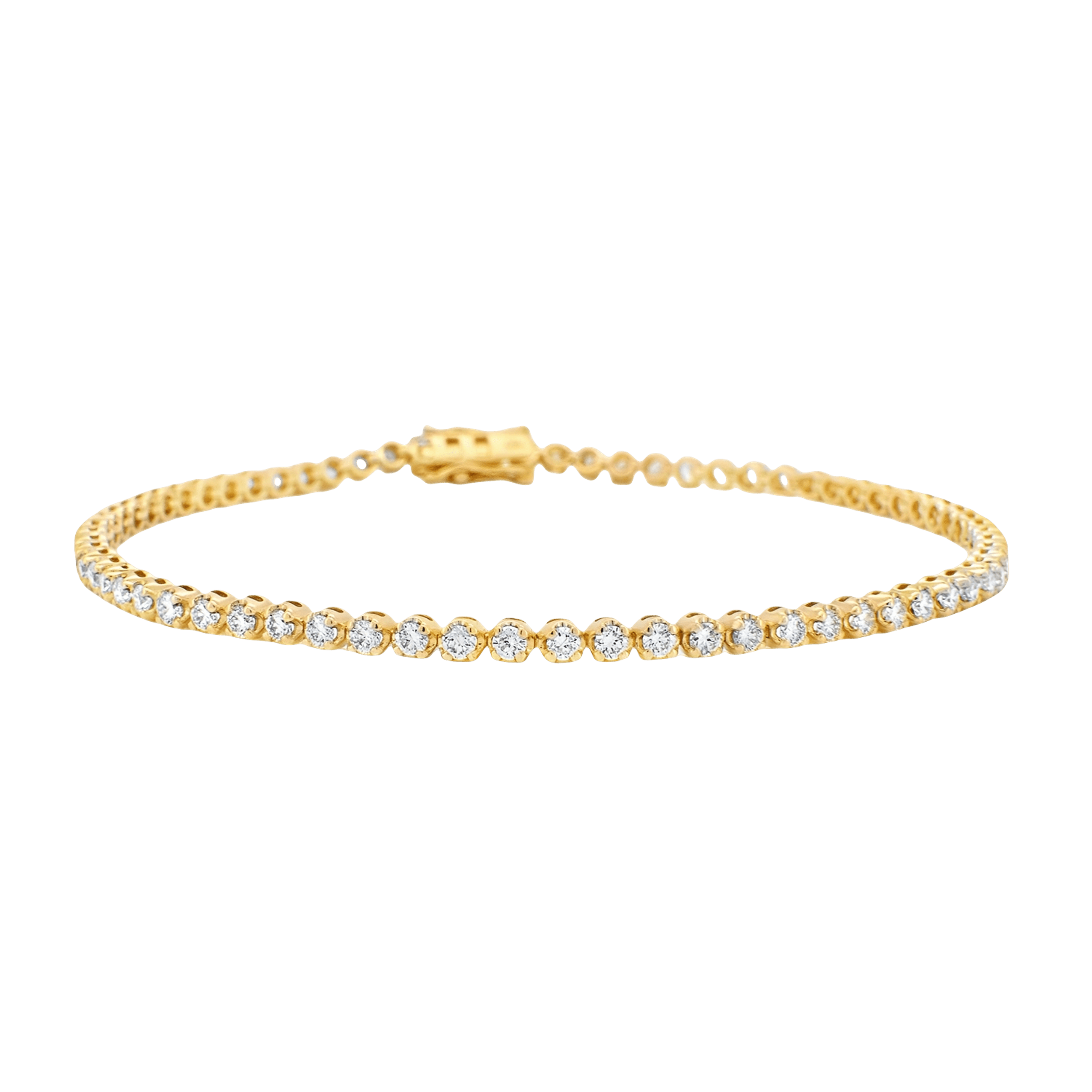 Elegant Yellow Gold Lab-Grown Diamond Tennis Bracelet