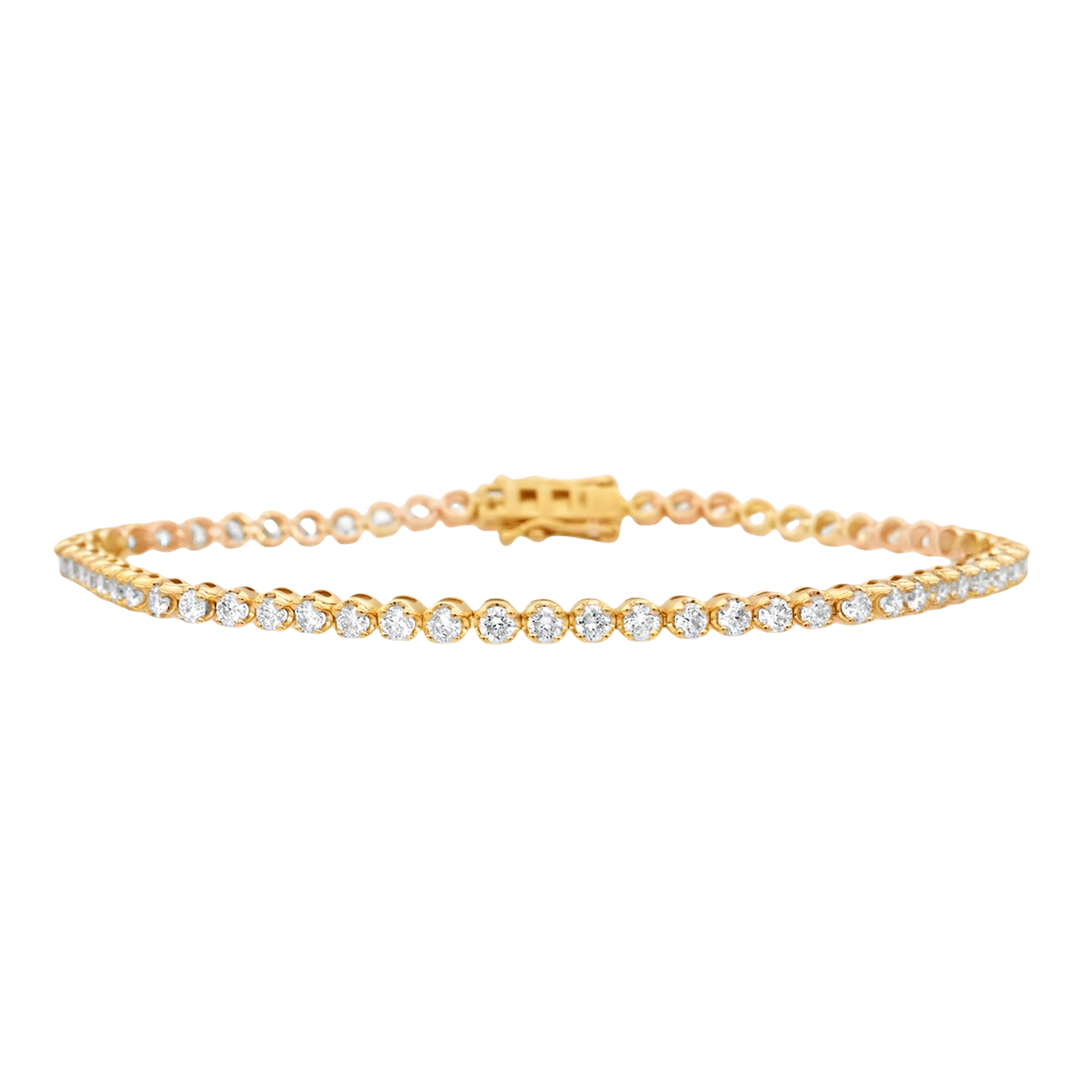 Elegant 18K Rose Gold Lab-Grown Diamond Tennis Bracelet