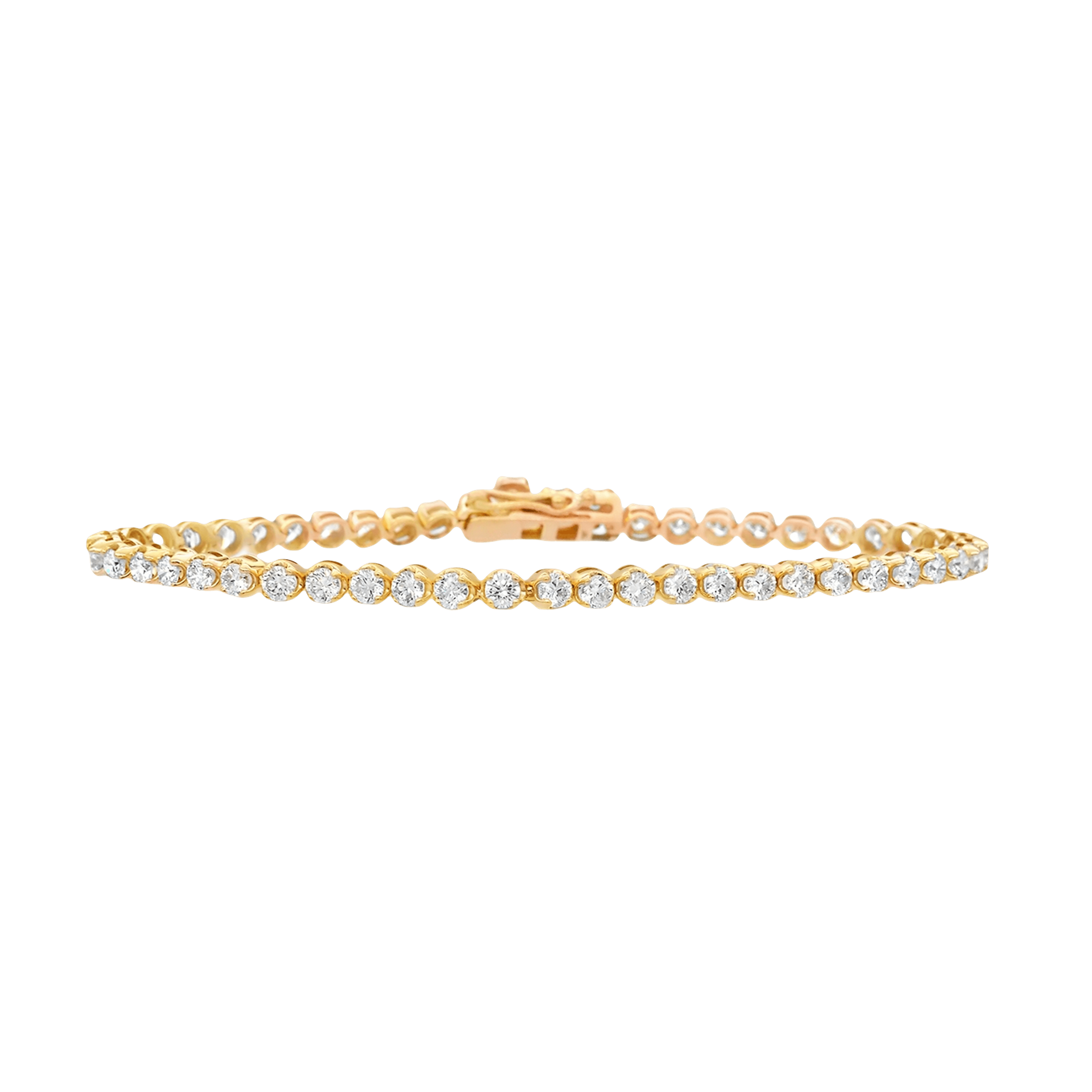 Elegant Yellow Gold Lab-Grown Diamond Tennis Bracelet