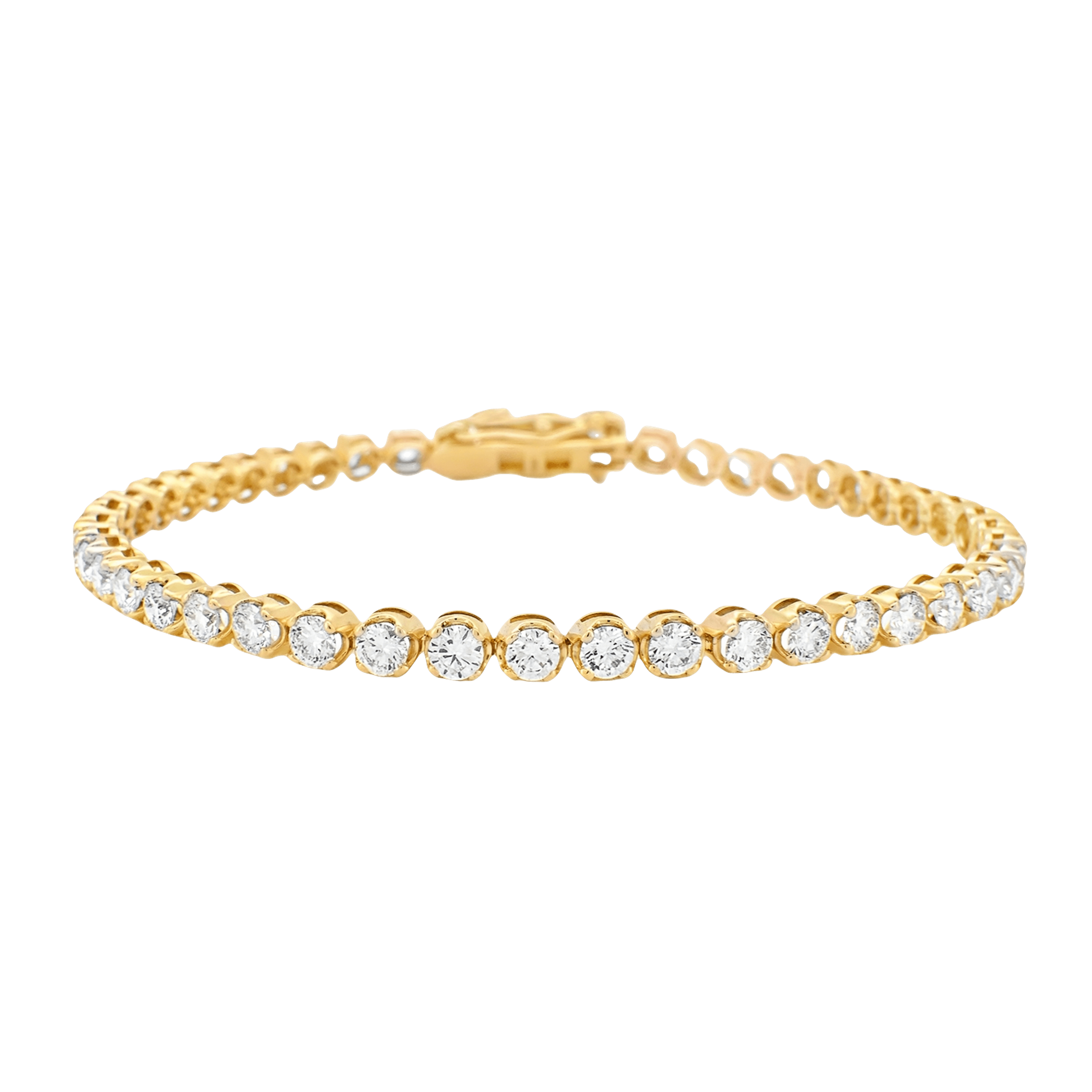 Elegant 18K Yellow Gold Lab-Grown Diamond Tennis Bracelet
