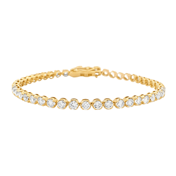 Elegant 18K Yellow Gold Lab-Grown Diamond Tennis Bracelet
