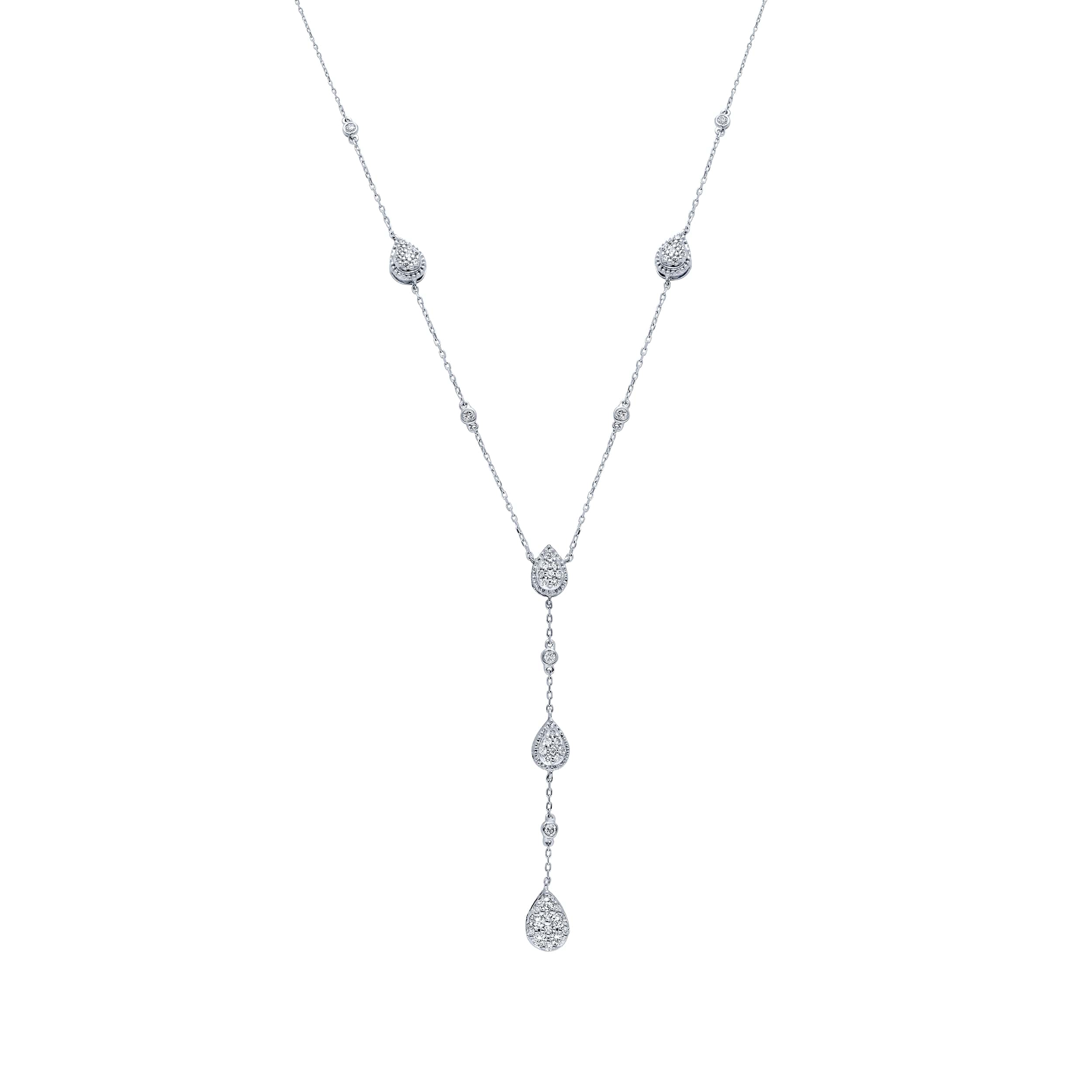 Elegant 18K Diamond Necklace in White Gold