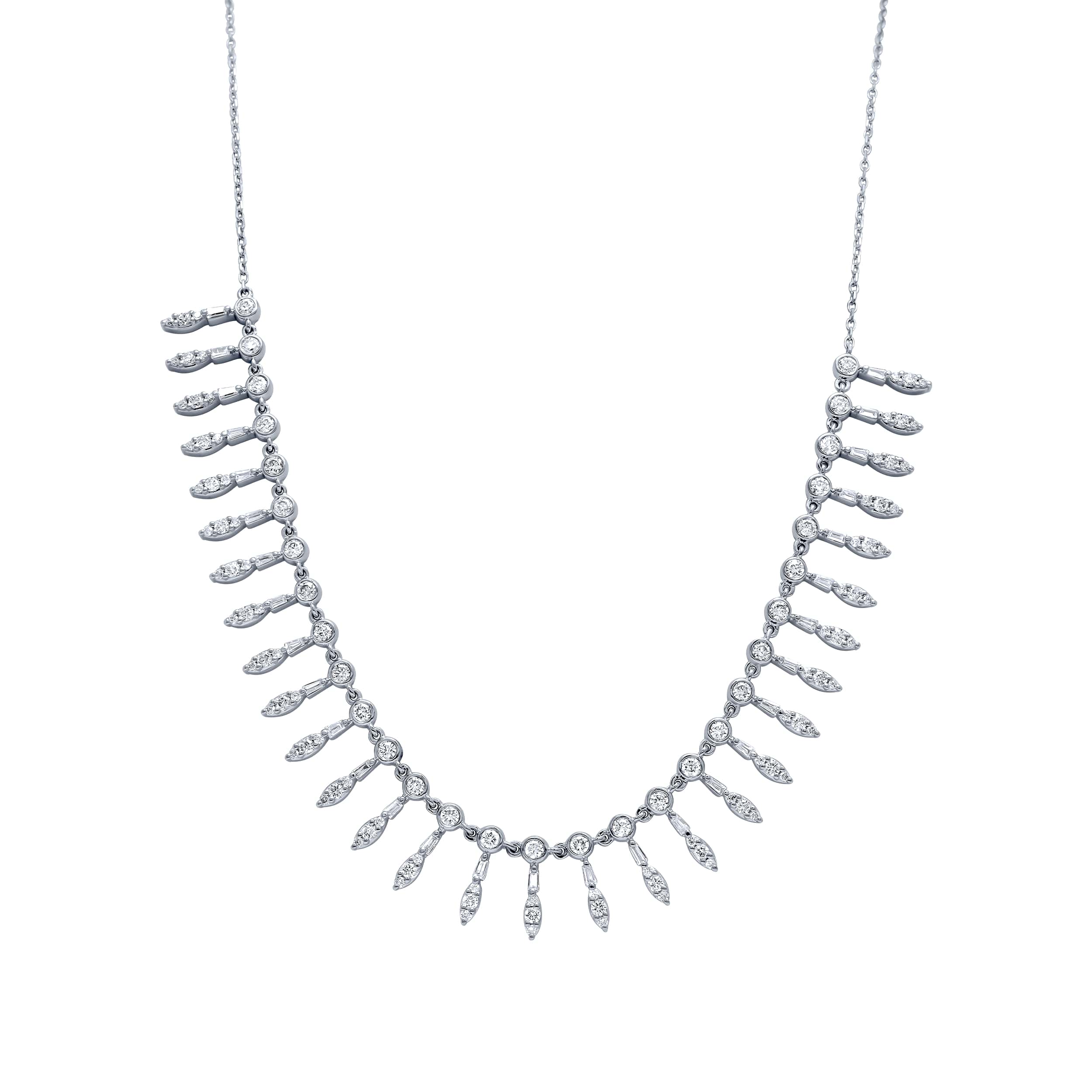 Grand 18K Diamond Necklace in White Gold