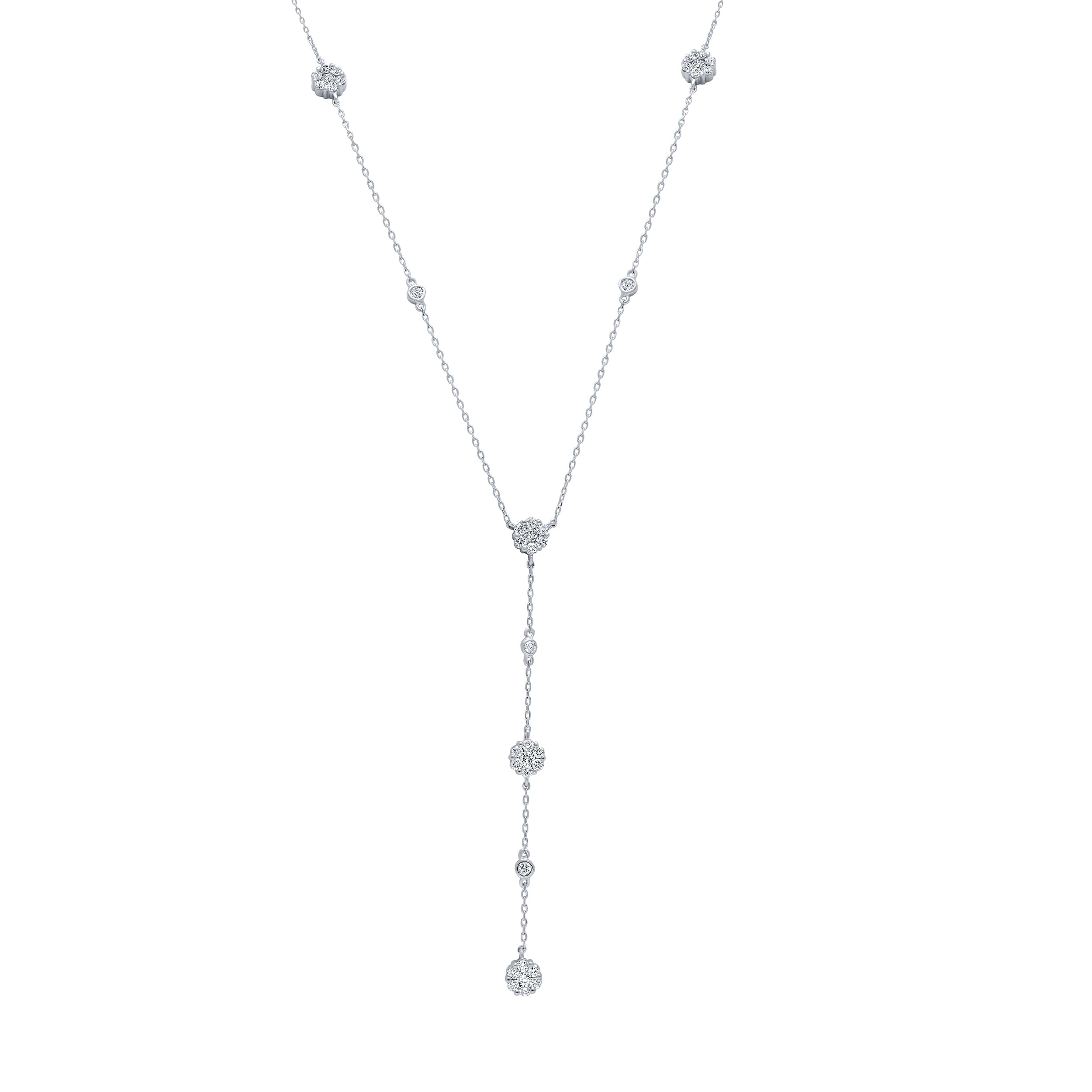 Refined 18K Diamond Necklace in White Gold