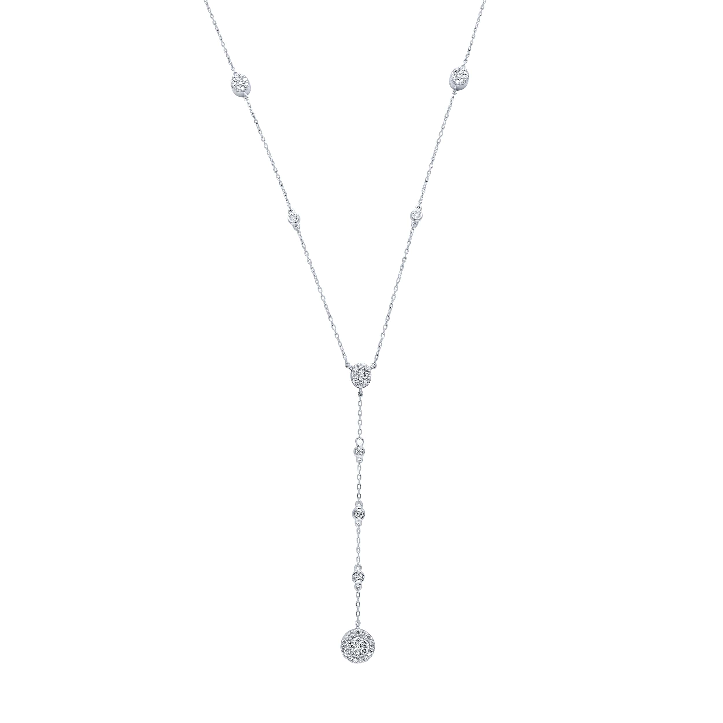 Distinguished 18K Diamond Necklace in White Gold