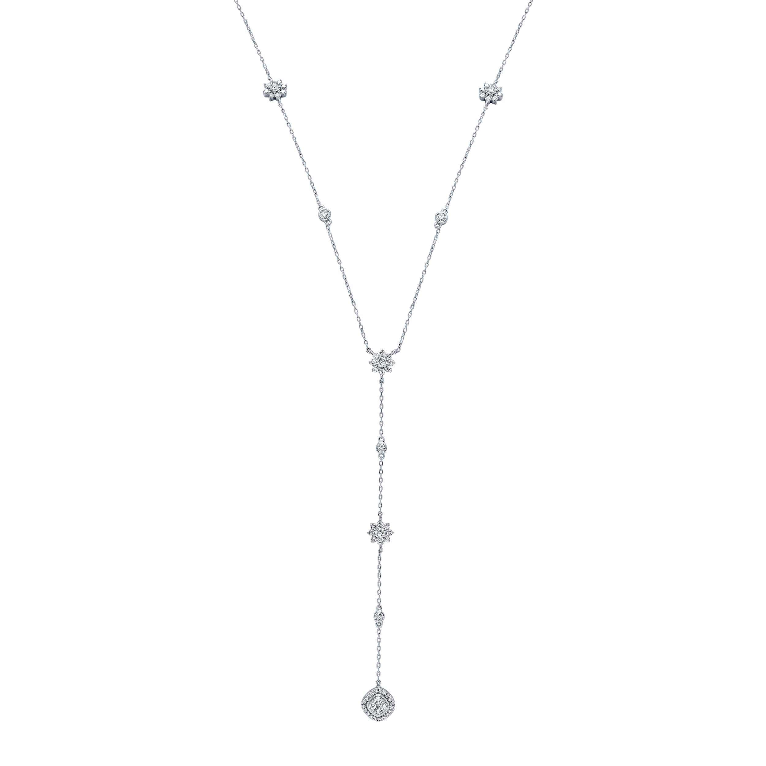 Luxurious 18K Diamond Necklace in White Gold