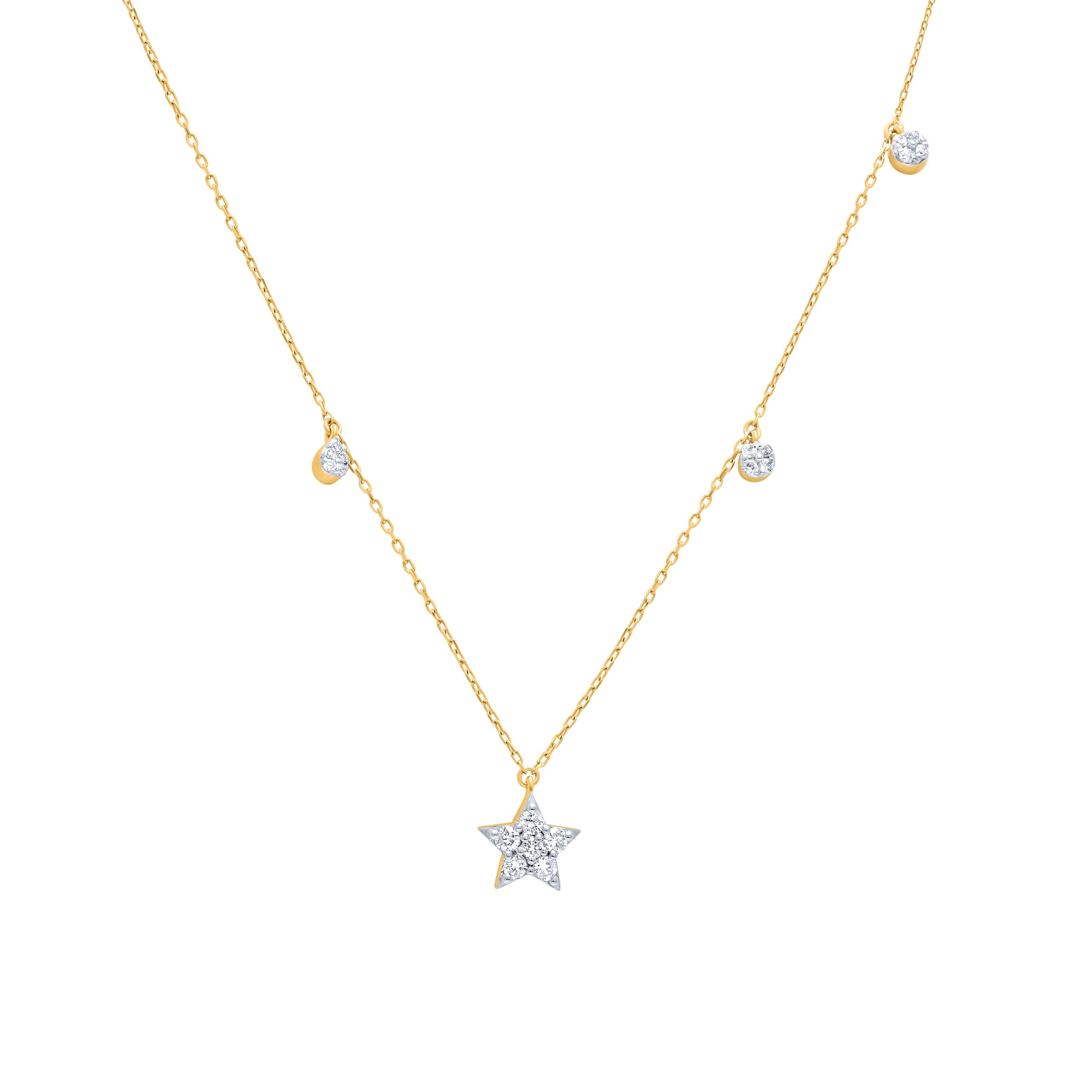 Radiant 18K Diamond Necklace in Yellow Gold