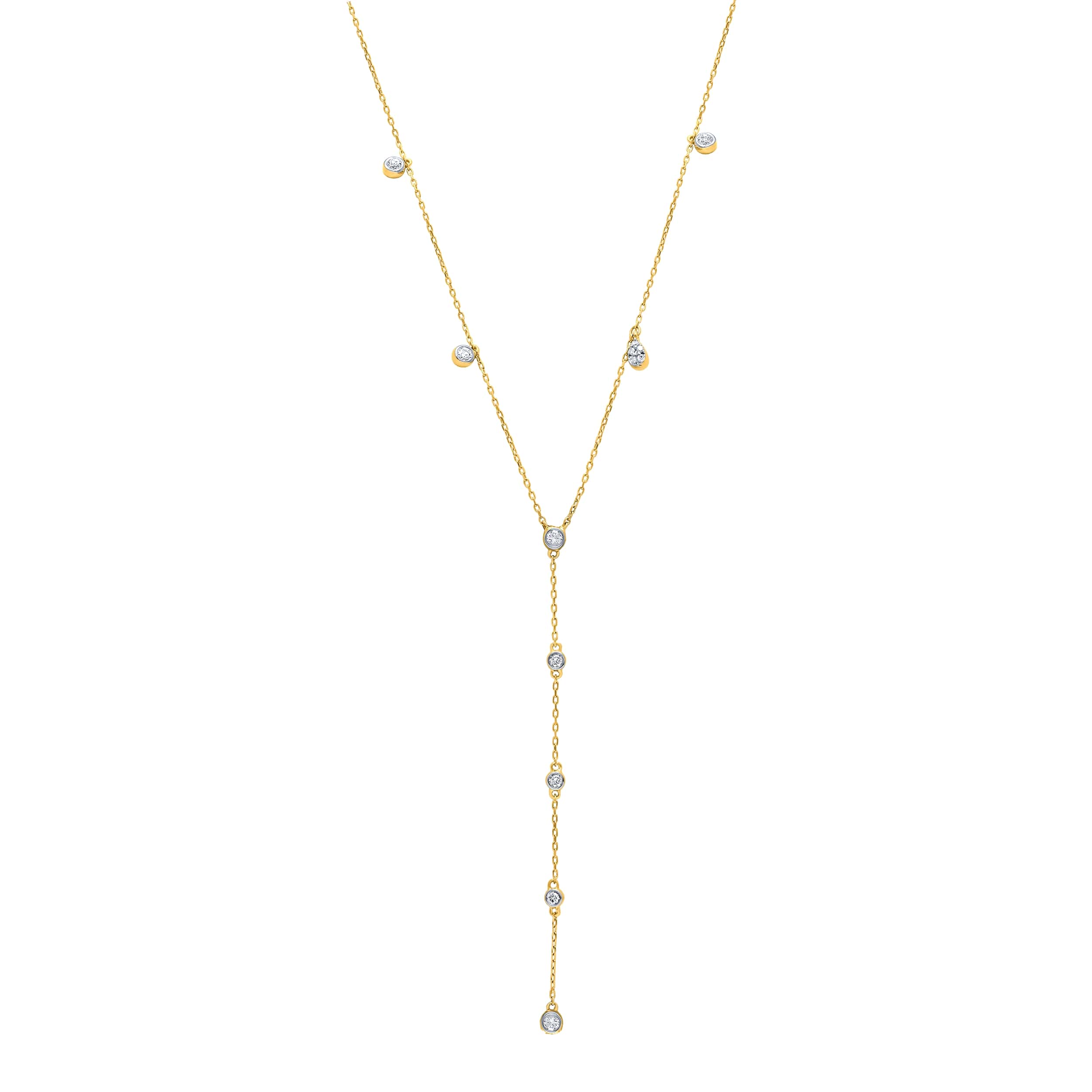 Elegant 18K Diamond Necklace in Yellow Gold