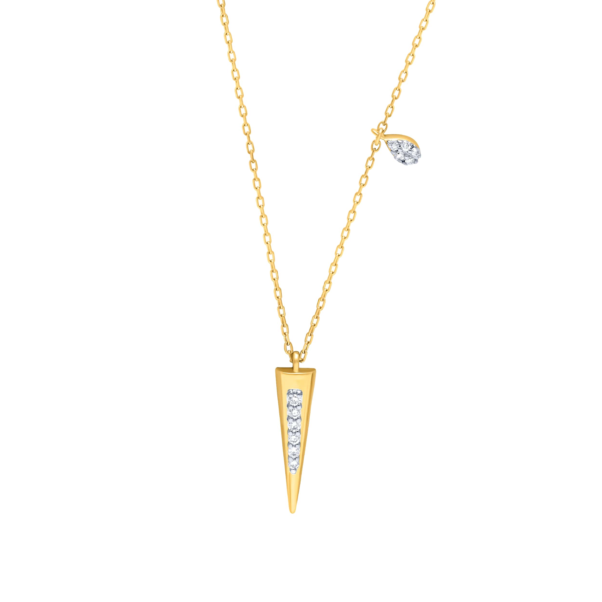 Polished 18K Diamond Necklace in Yellow Gold