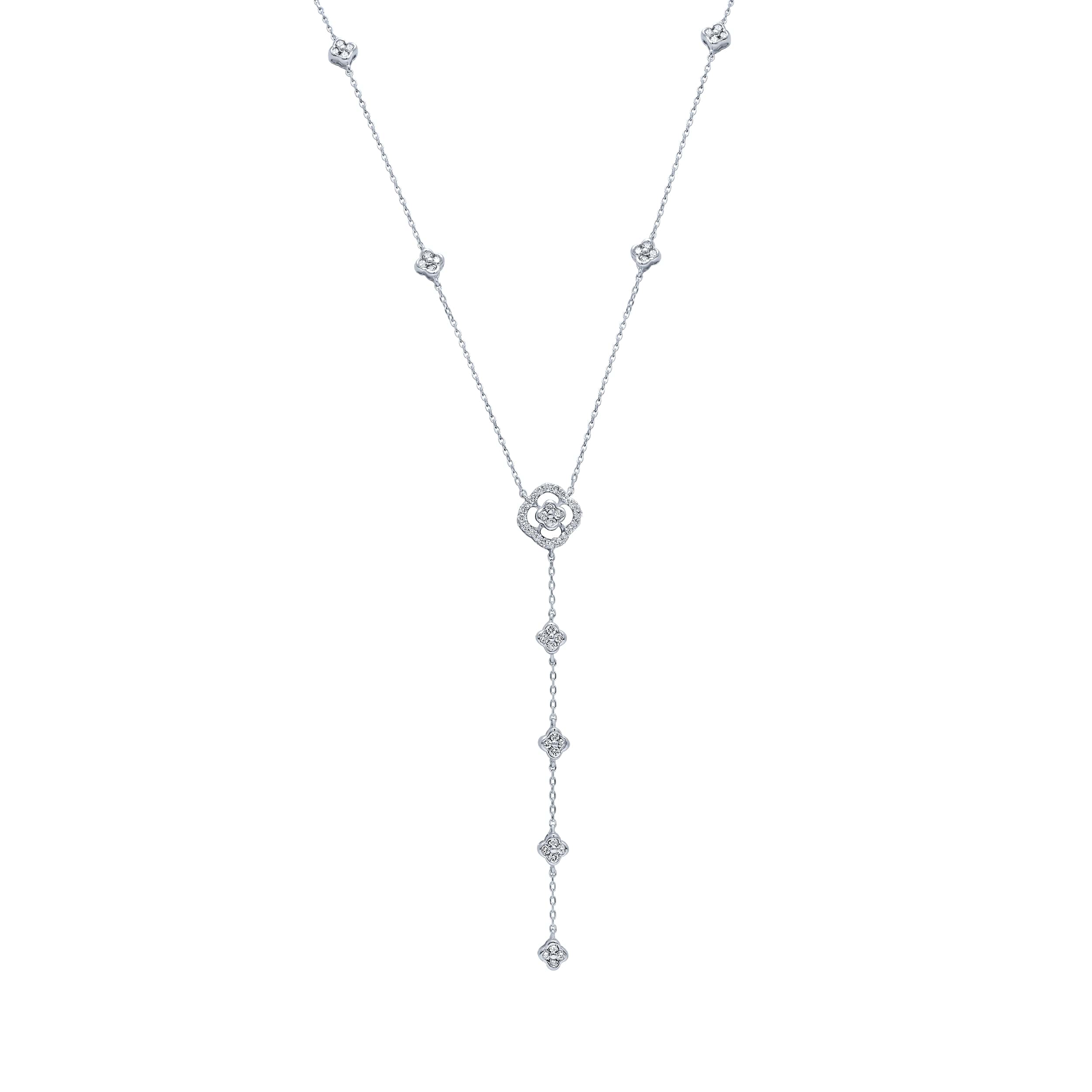 Opulent 18K Diamond Necklace in White Gold