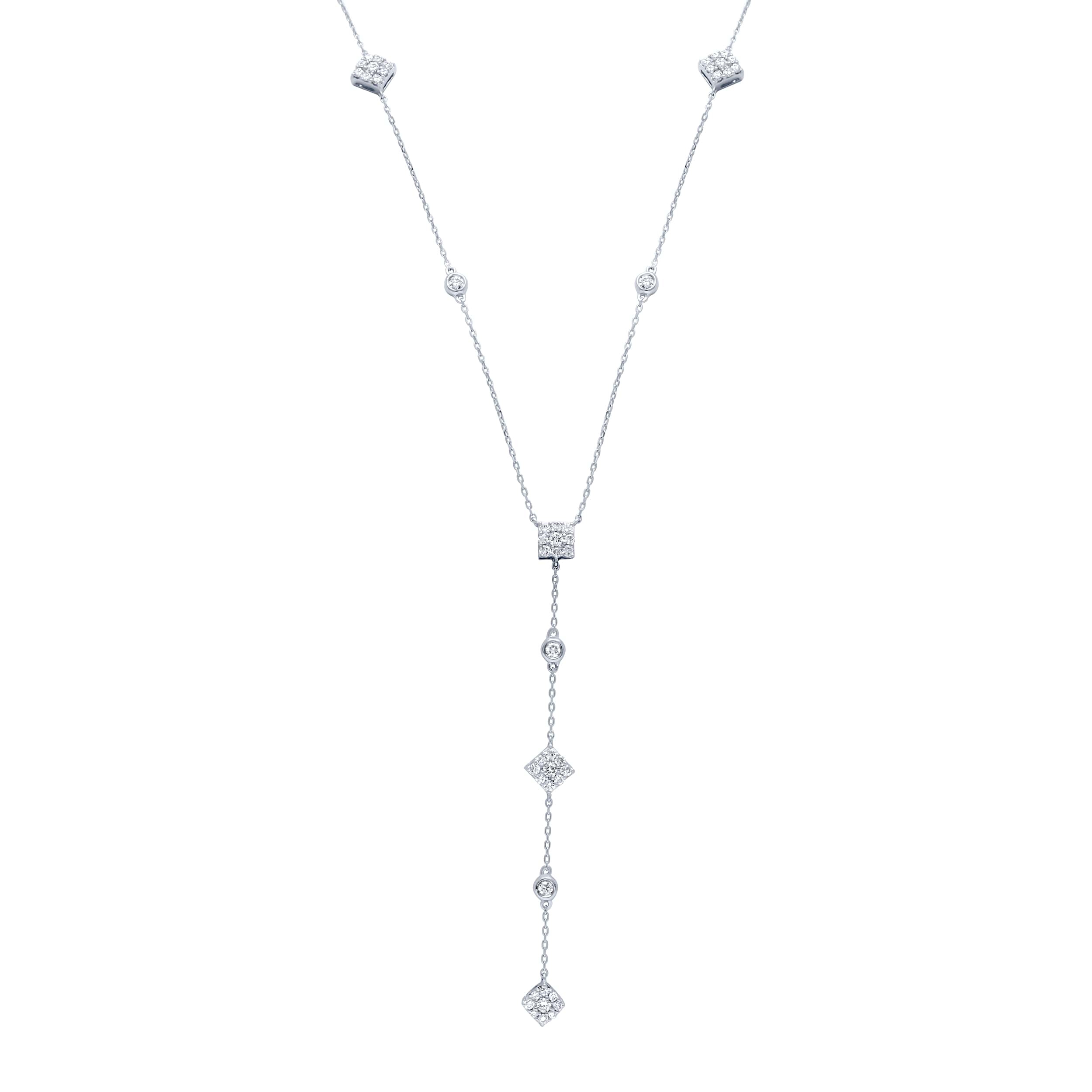 Exquisite 18K Diamond Necklace in White Gold