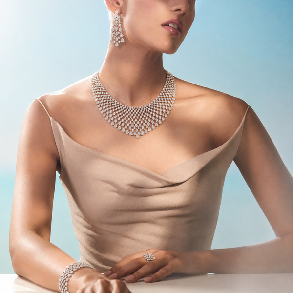 Regal Lattice White Zircon Rhodium Plated Bridal Full Set