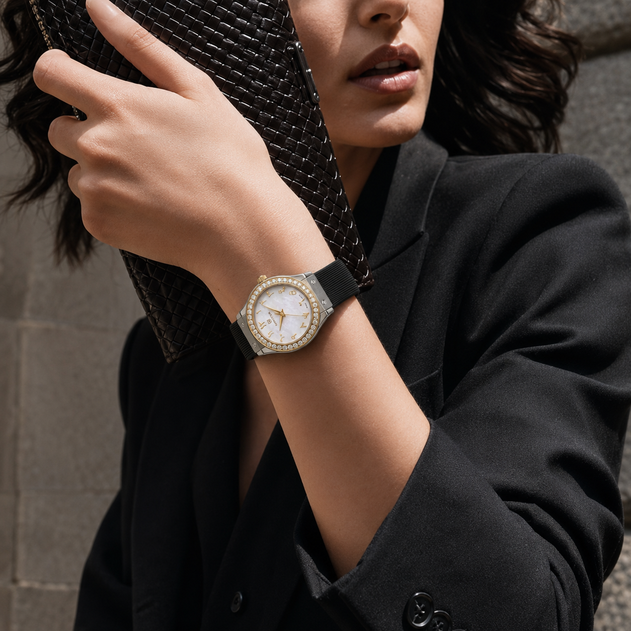 Monteva Women’s White Dial Zircon Bezel Arabic Numeral Watch