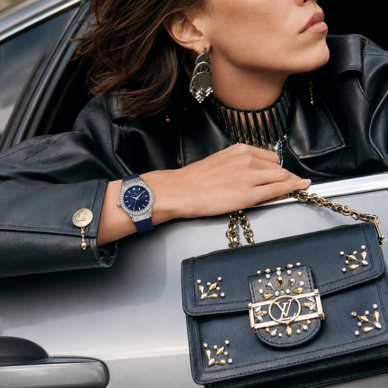 Monteva Women’s Navy Dial Zircon Bezel Marker Watch