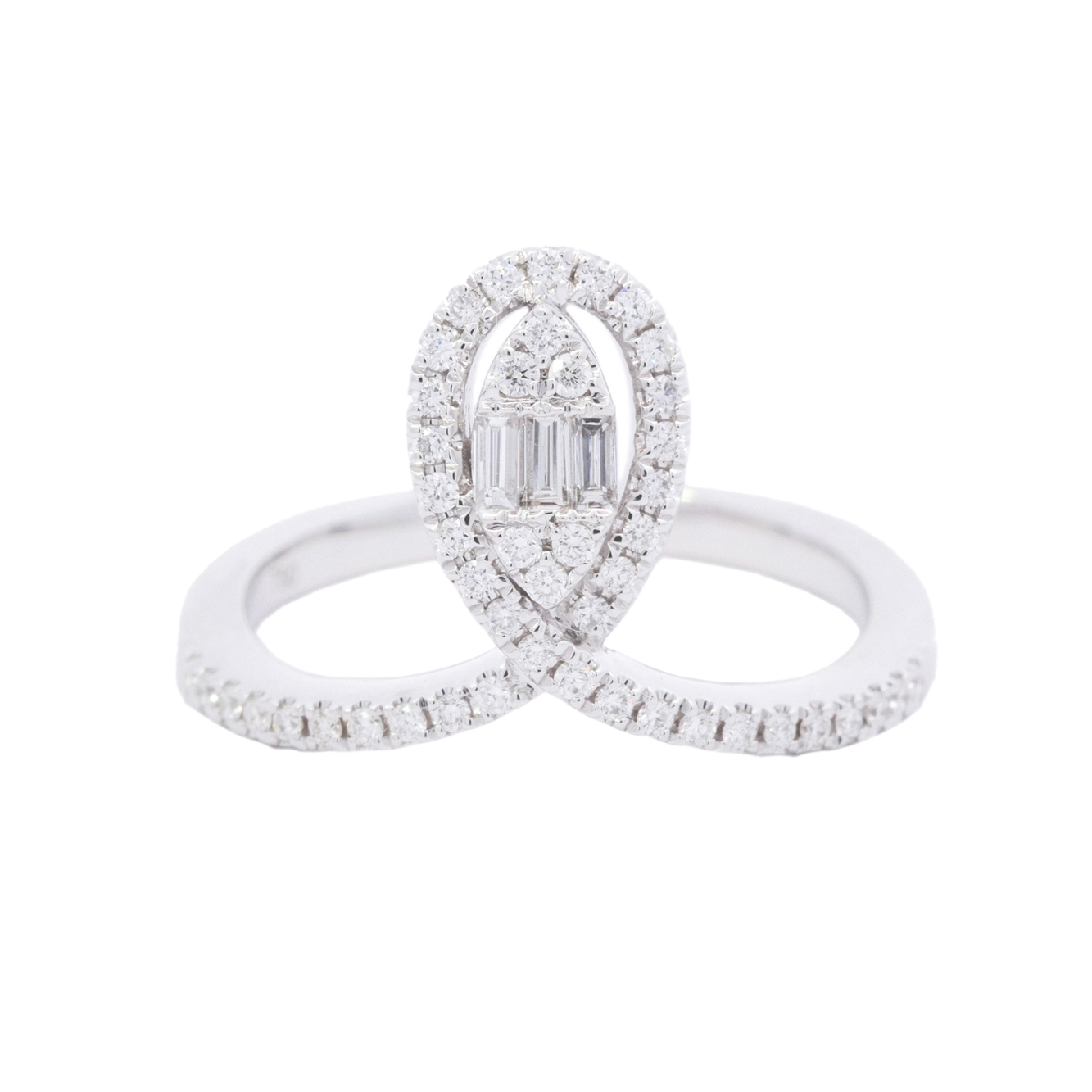 18K White Gold Artistic Diamond Ring