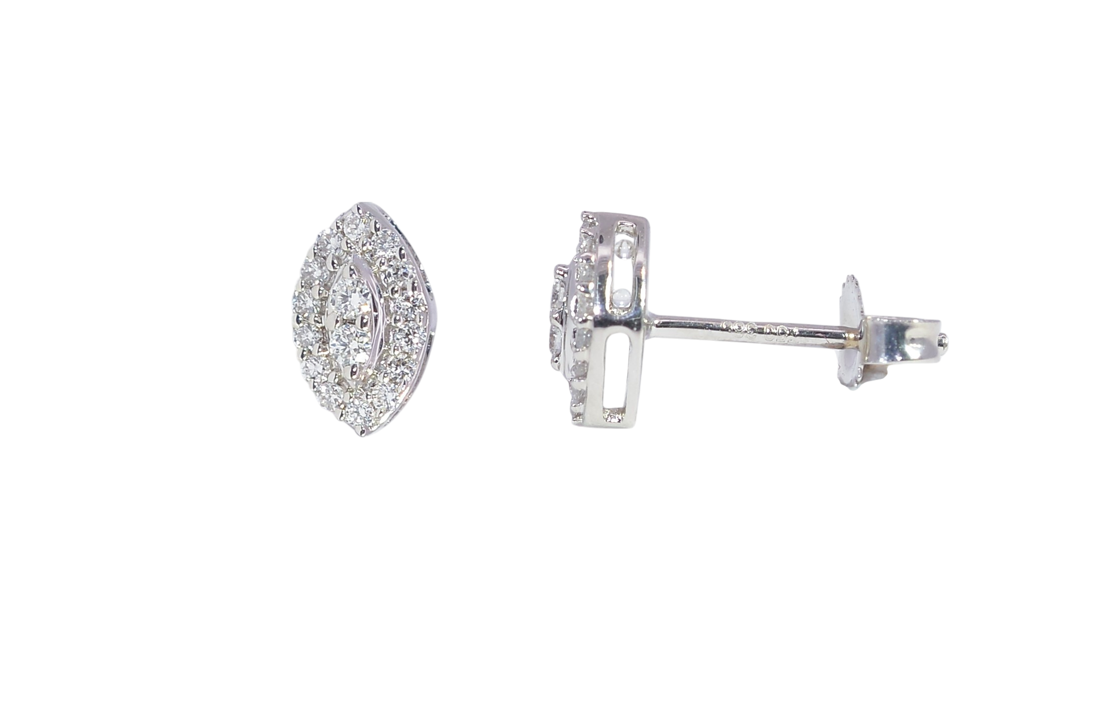 Elegant 18K White Gold Diamond Earrings