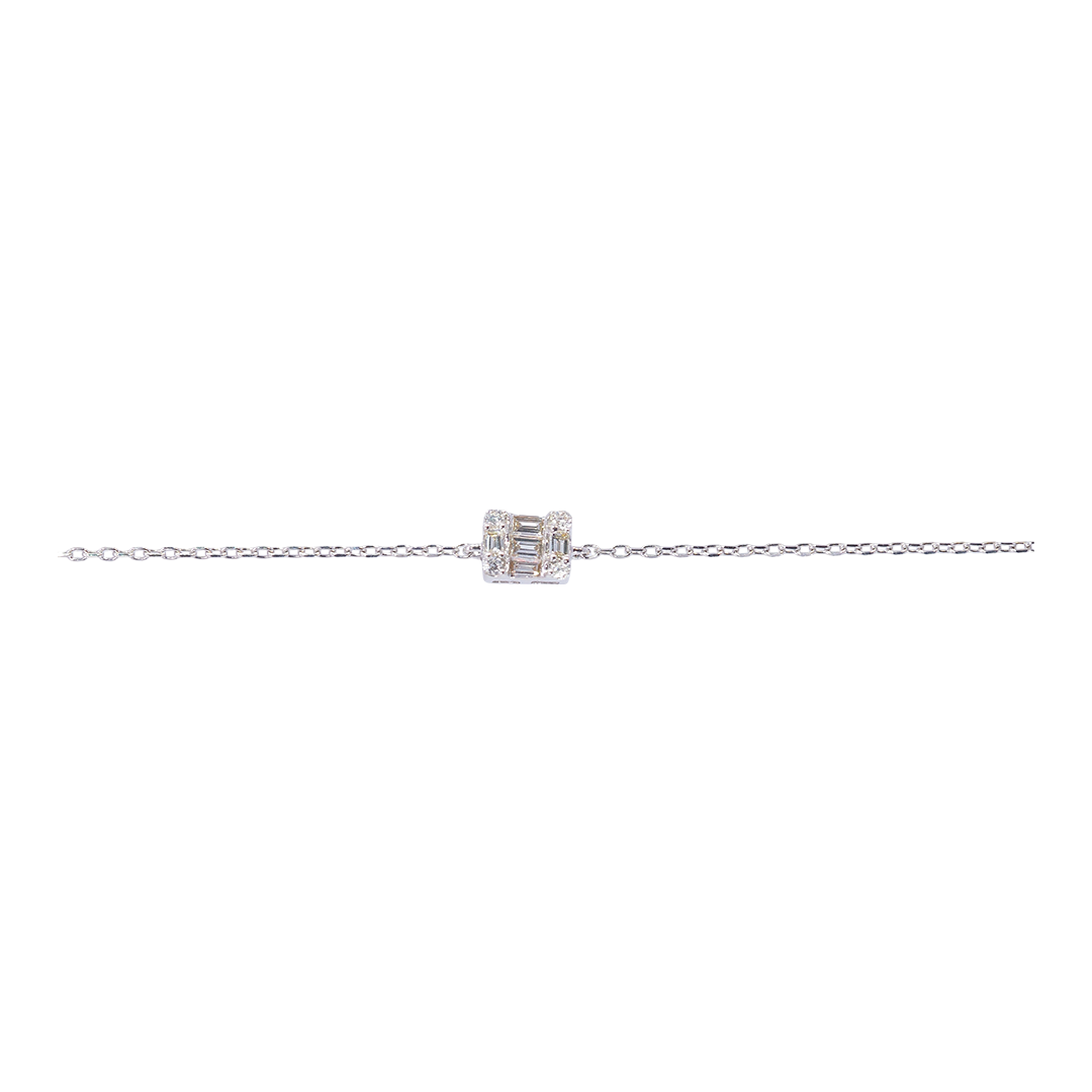 Elegant 18K White Gold Diamond Bracelet