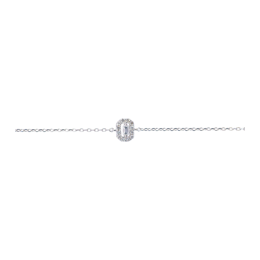 Delicate 18K White Gold Diamond Bracelet