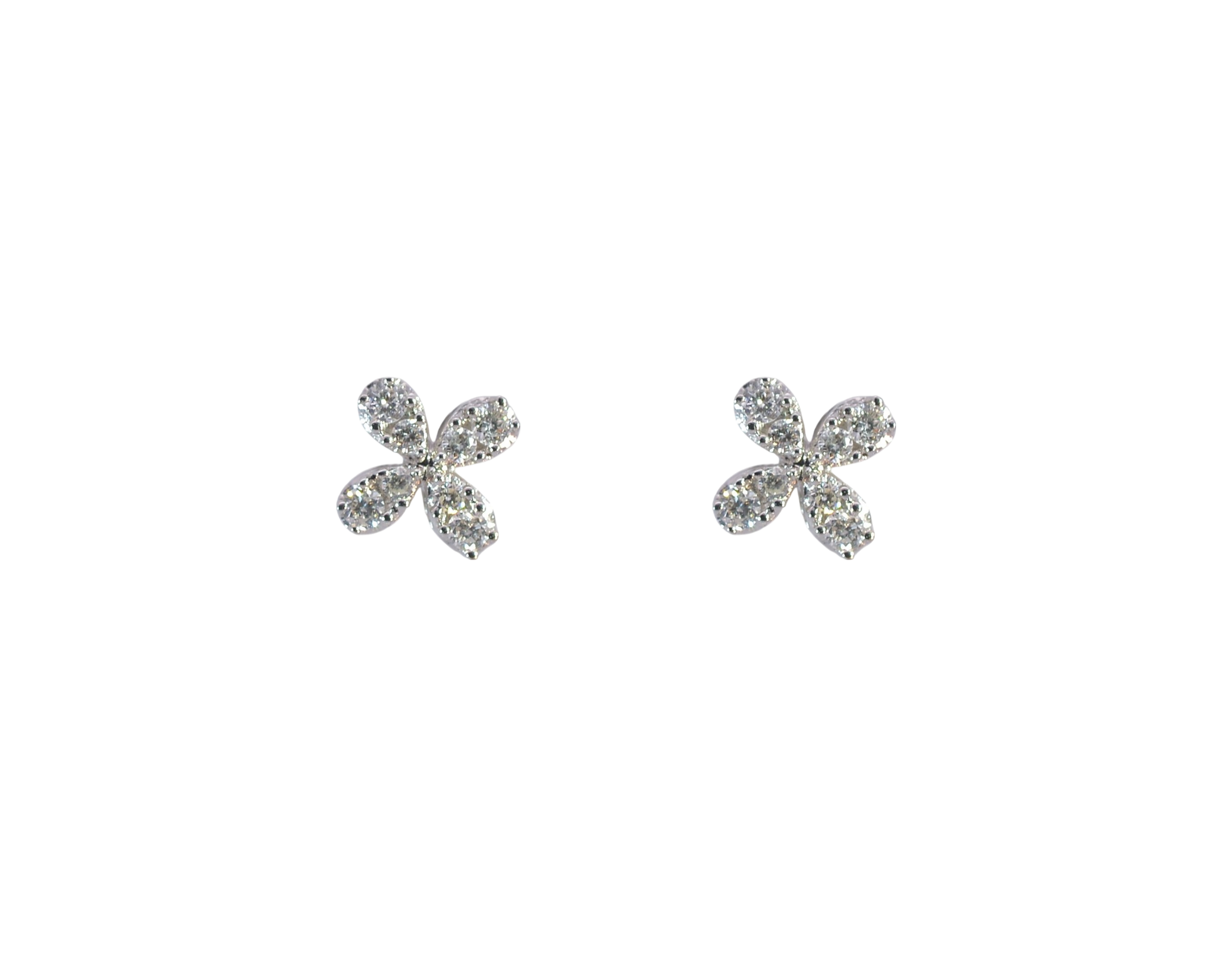 Delicate 18K White Gold Diamond Earrings
