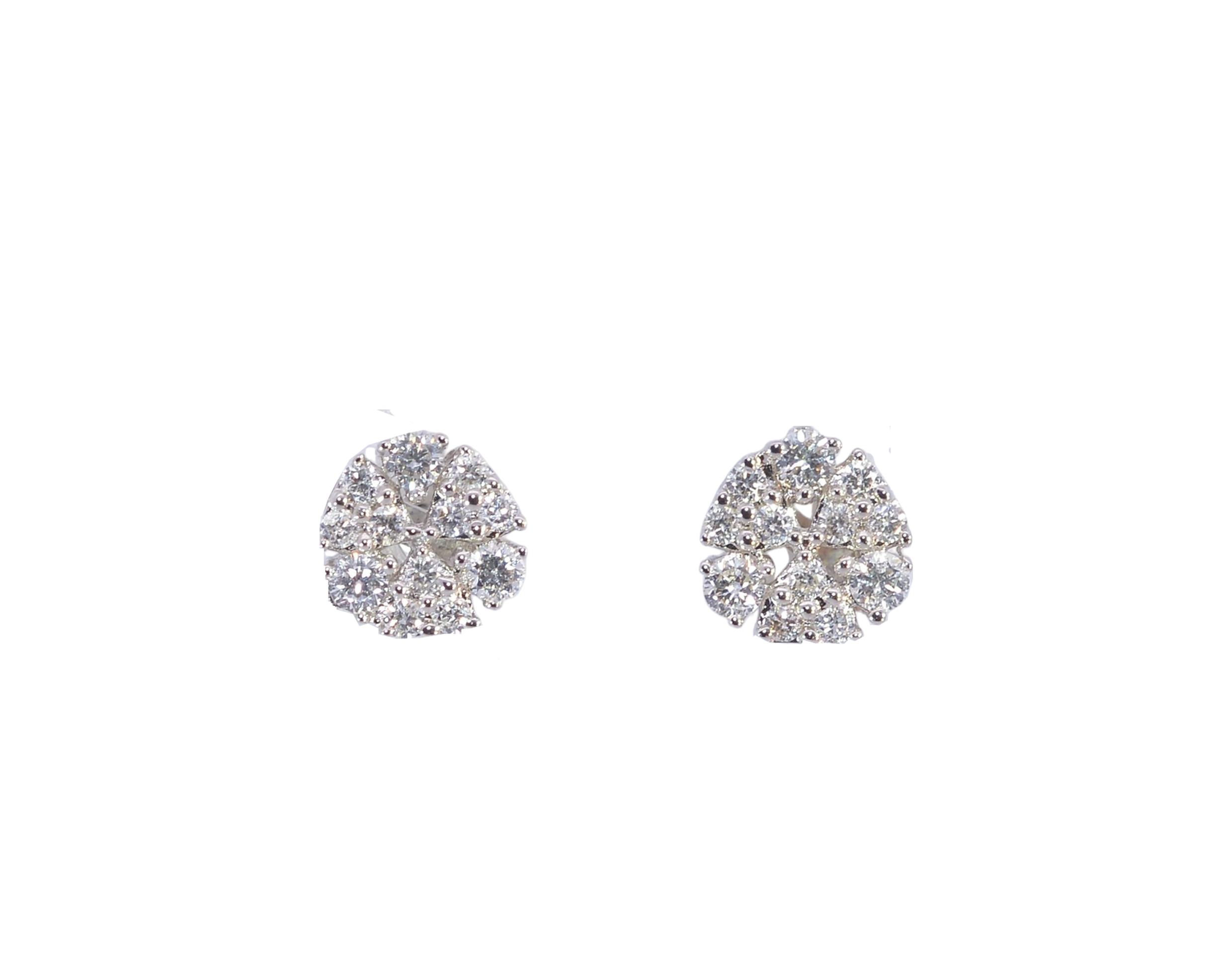 Charming 18K White Gold Diamond Earrings