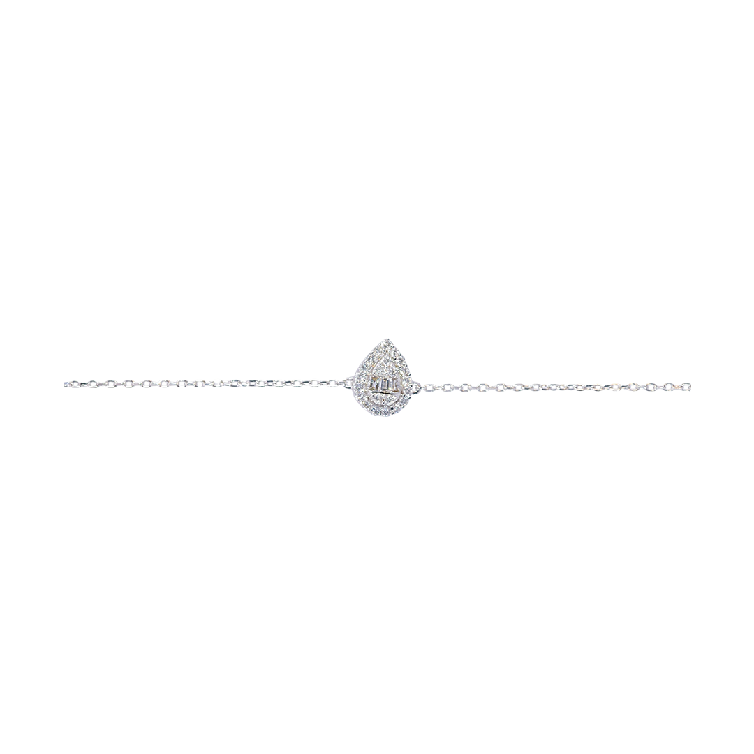 Delicate 18K White Gold Diamond Bracelet