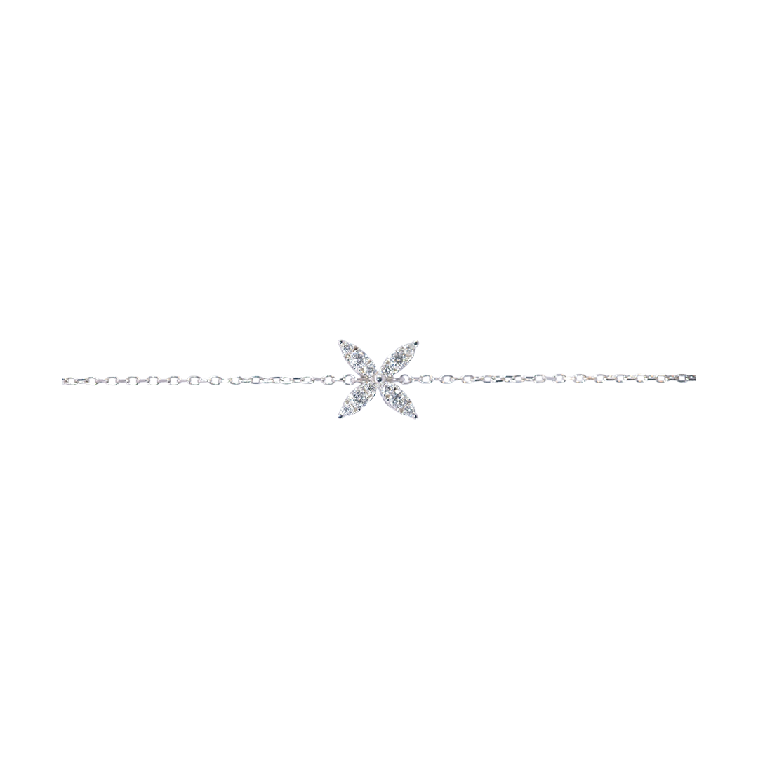18K White Gold Diamond Butterfly Bracelet