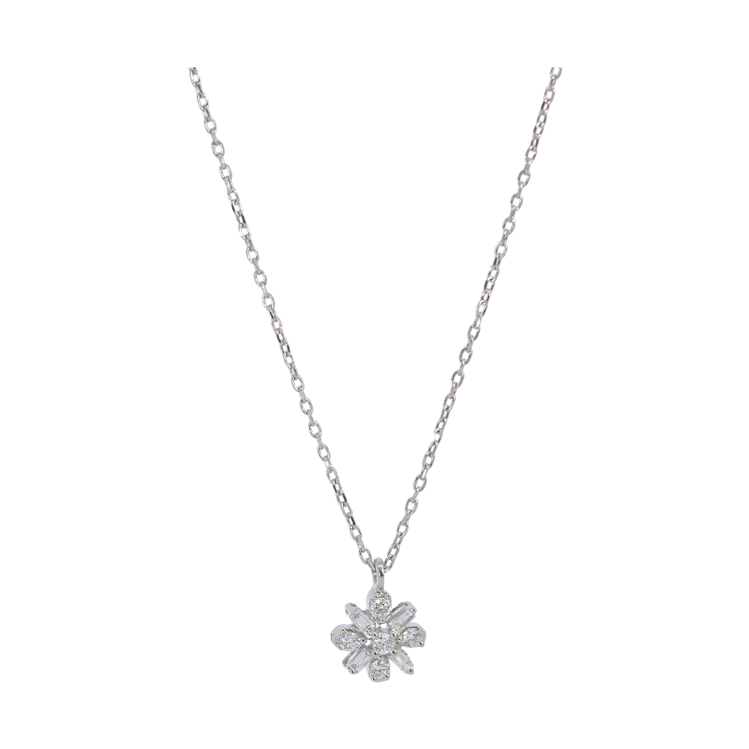 18K White Gold Diamond Necklace