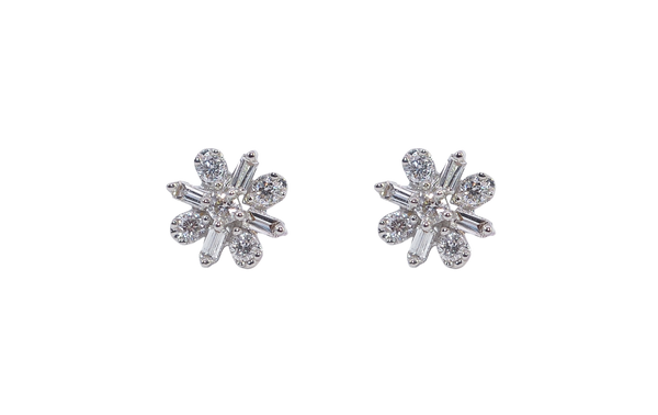 18K White Gold Diamond Earrings