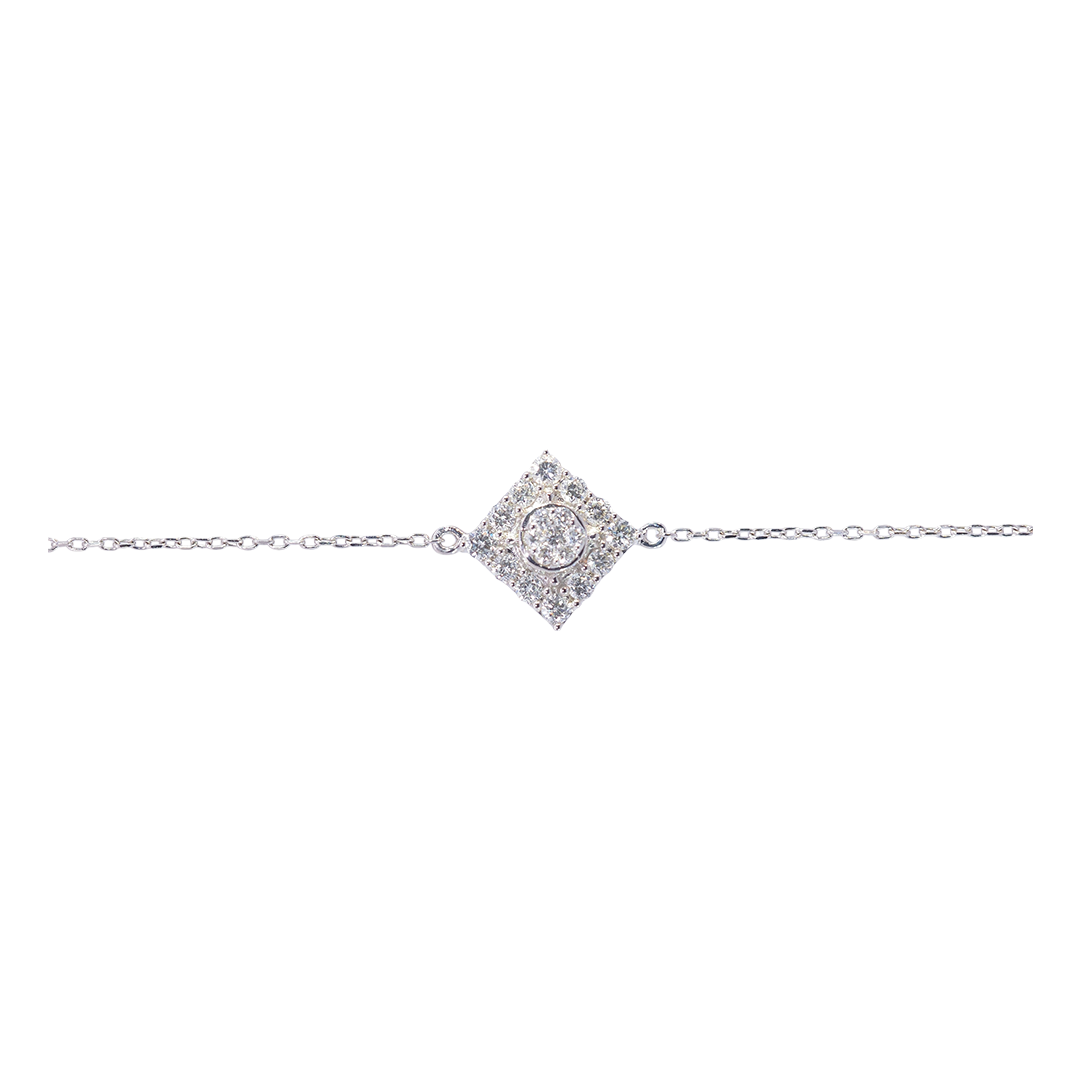 Delicate 18K White Gold Diamond Bracelet