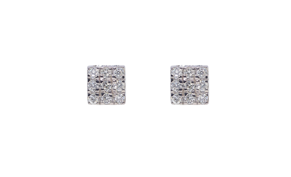 Elegant 18K White Gold Diamond Stud Earrings