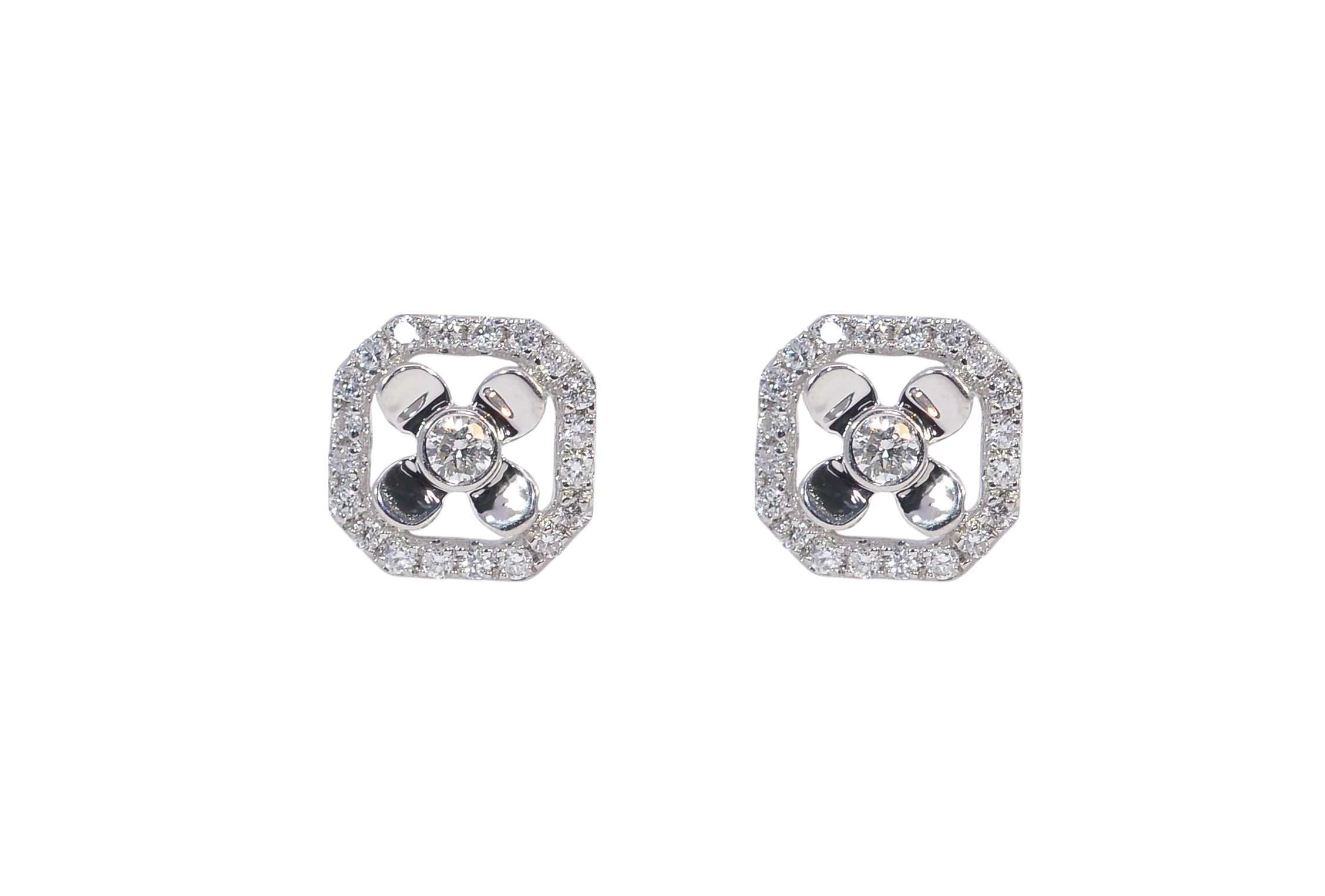 18K White Gold Diamond Earrings