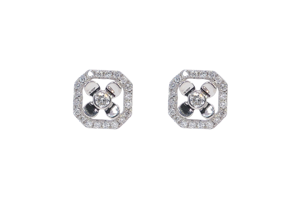 18K White Gold Diamond Earrings