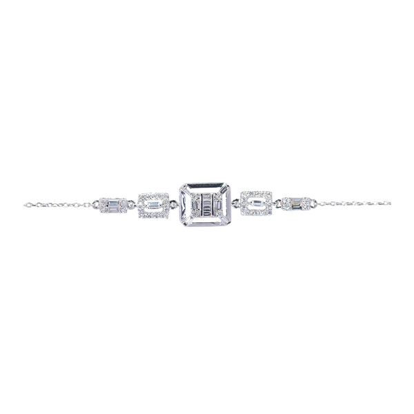 Elegant 18K White Gold Diamond Bracelet