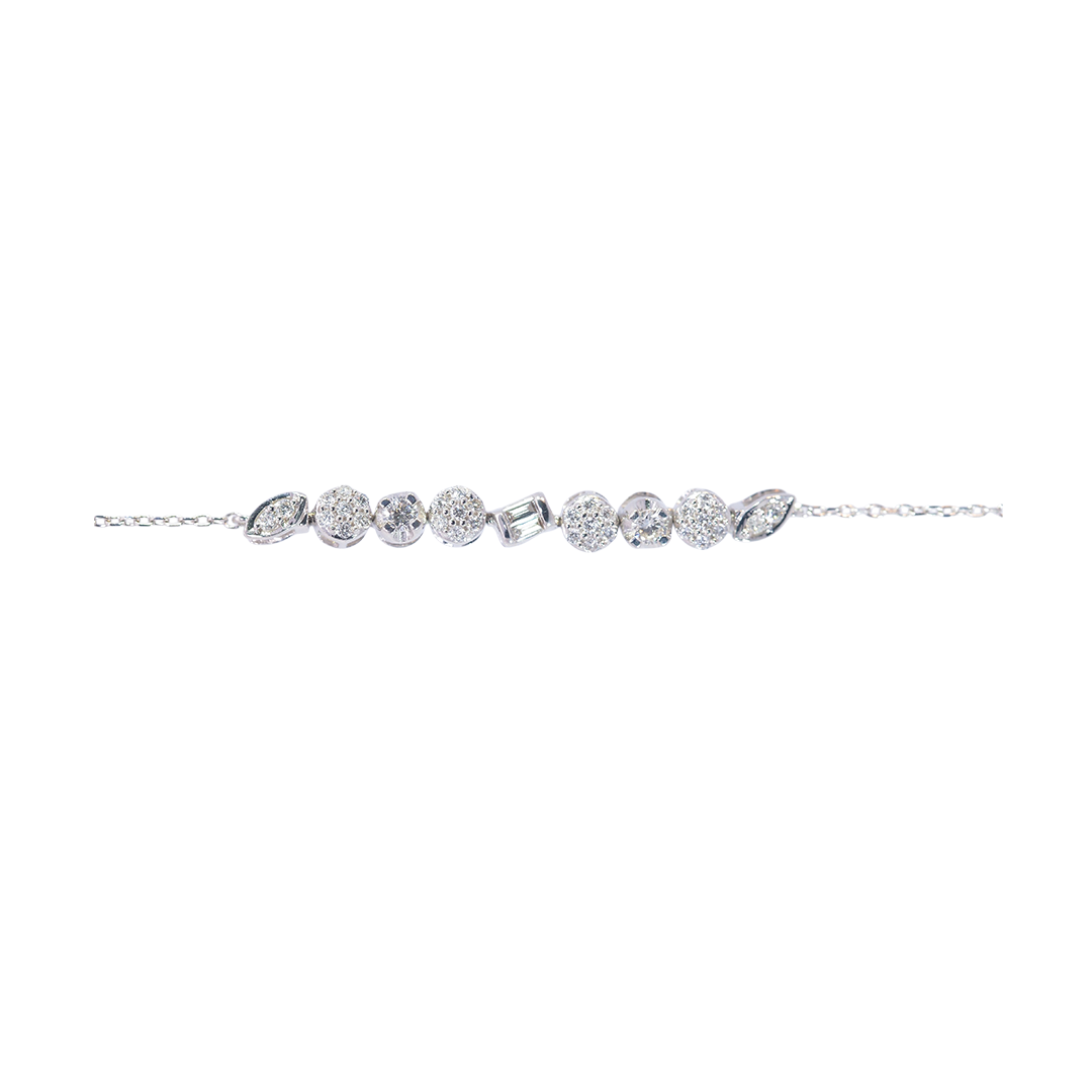 Elegant 18K White Gold Diamond Bracelet