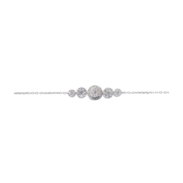 Elegant Round Cluster Diamond Bracelet in 18K Gold