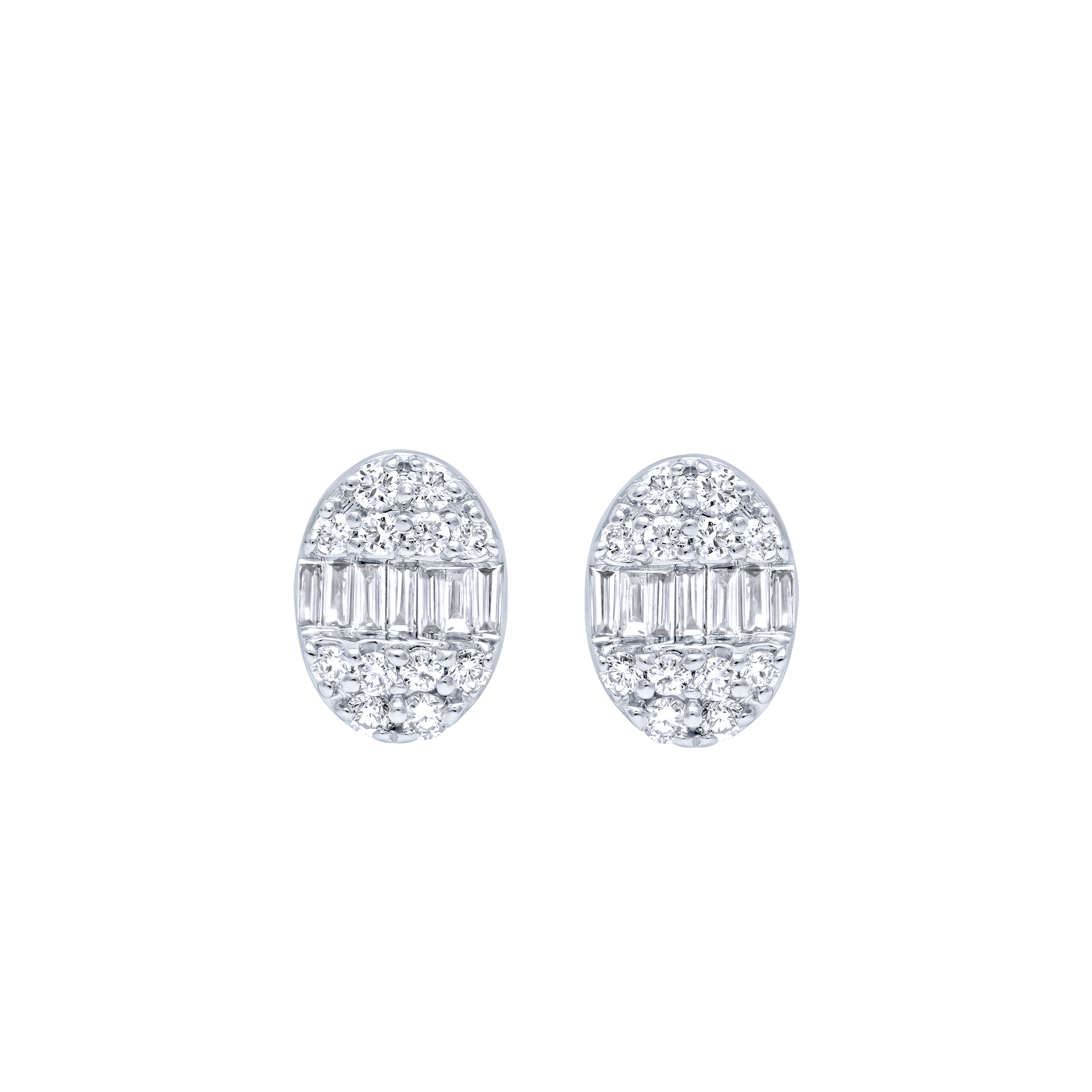 Glamorous 18K Diamond Earrings in White Gold