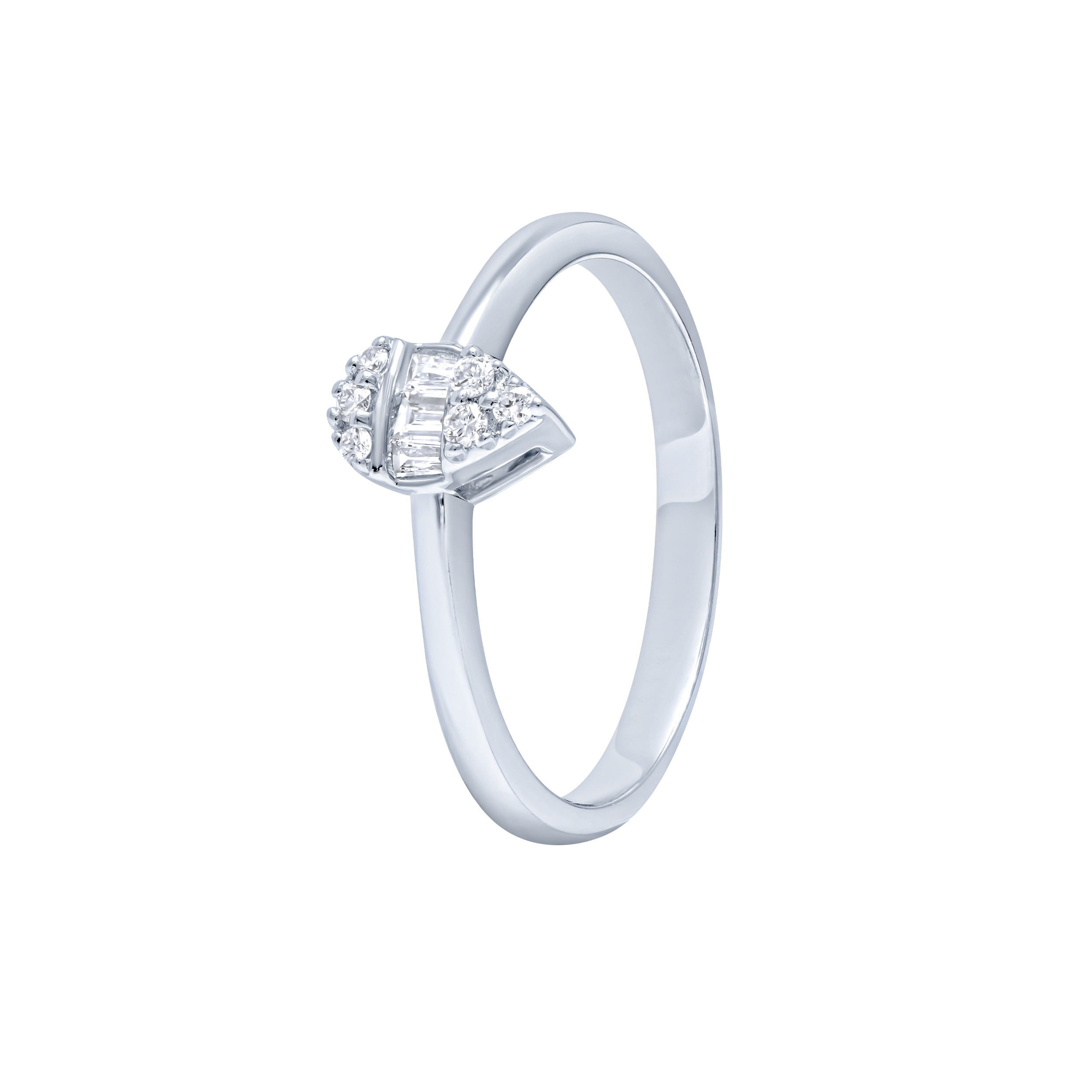 Refined 18K Diamond Ring in White Gold