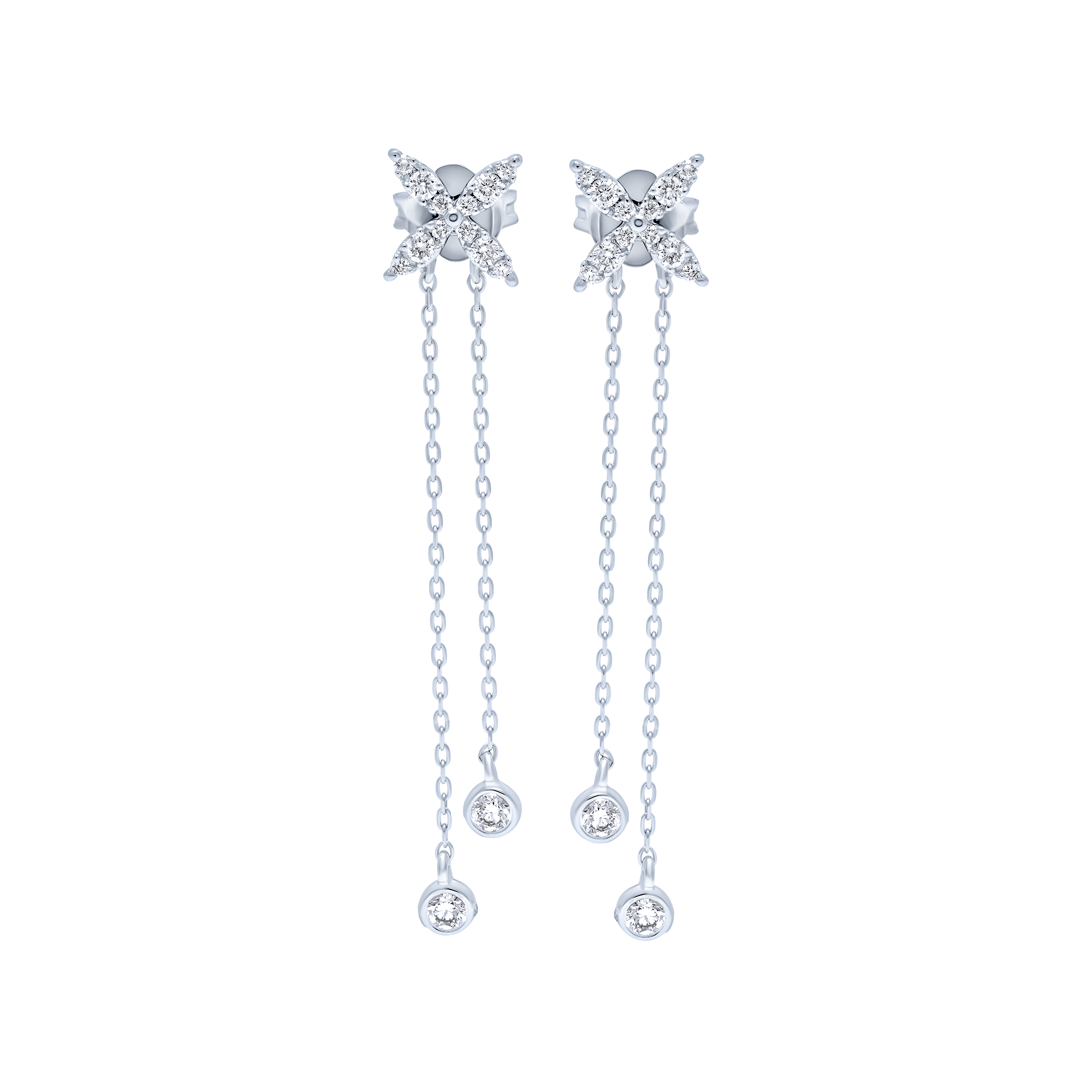 Sophisticated 18K Diamond Earrings in White Gold