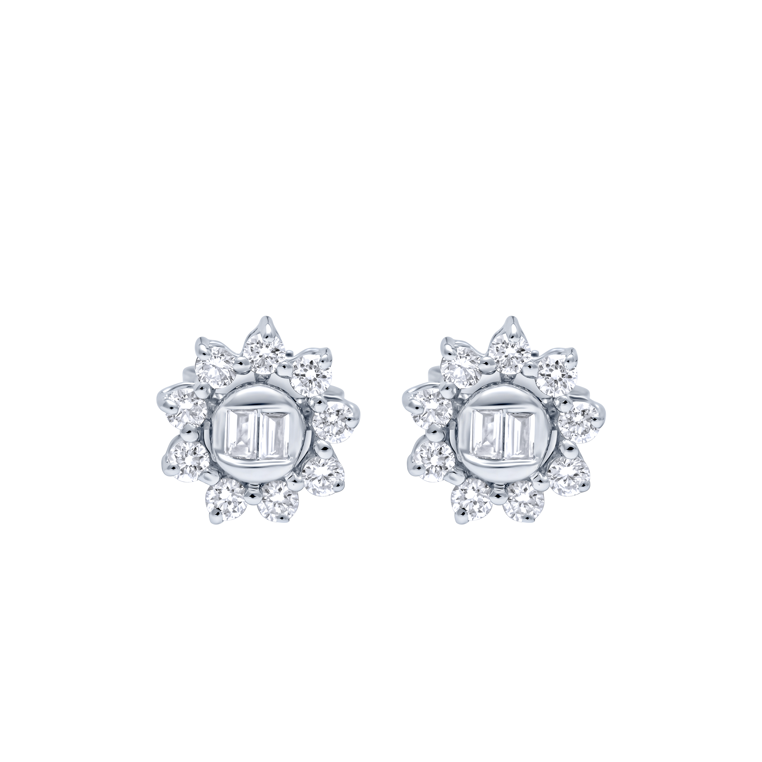 Glistening 18K Diamond Earrings in White Gold