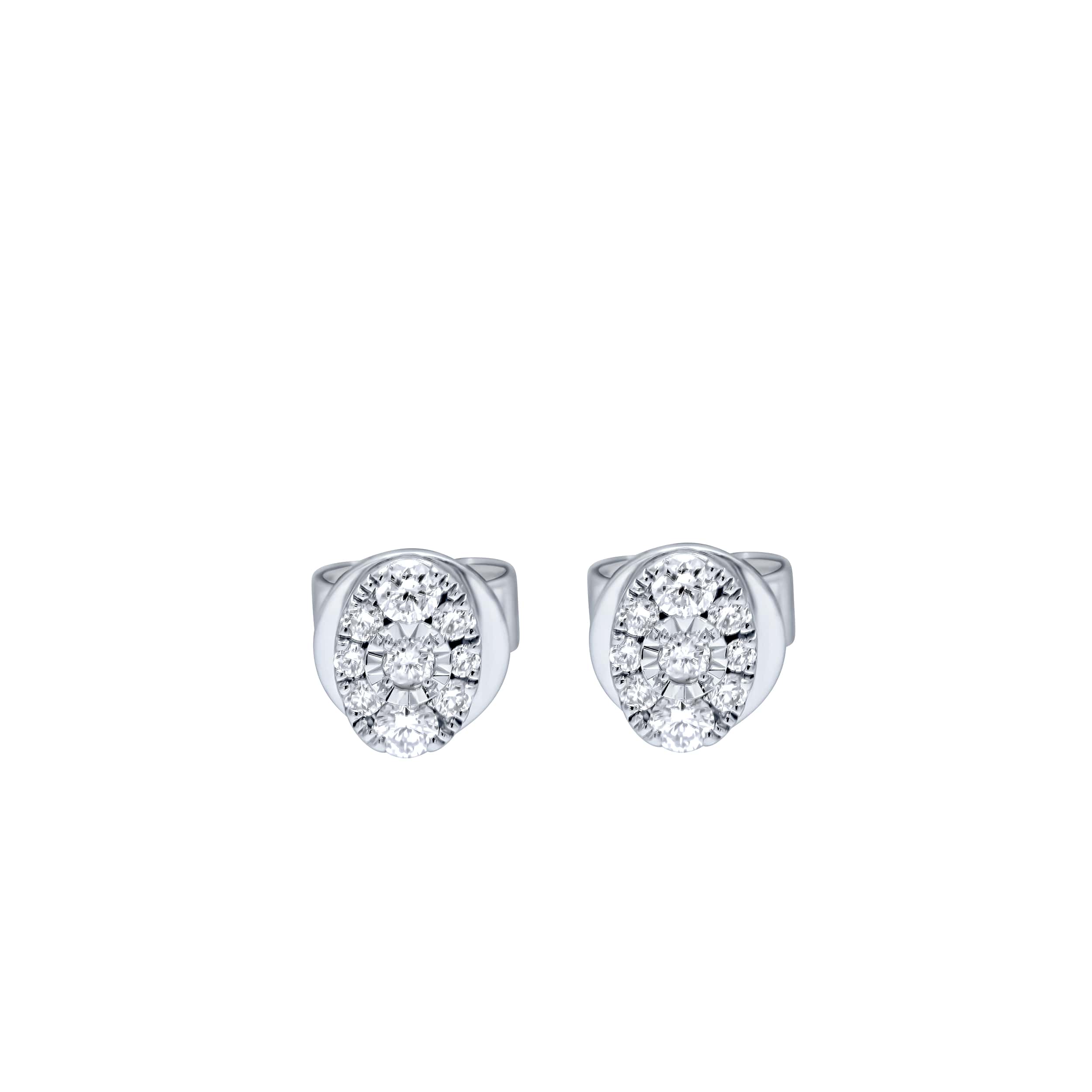 Sophisticated Radiance 18K Diamond Illusion Earrings