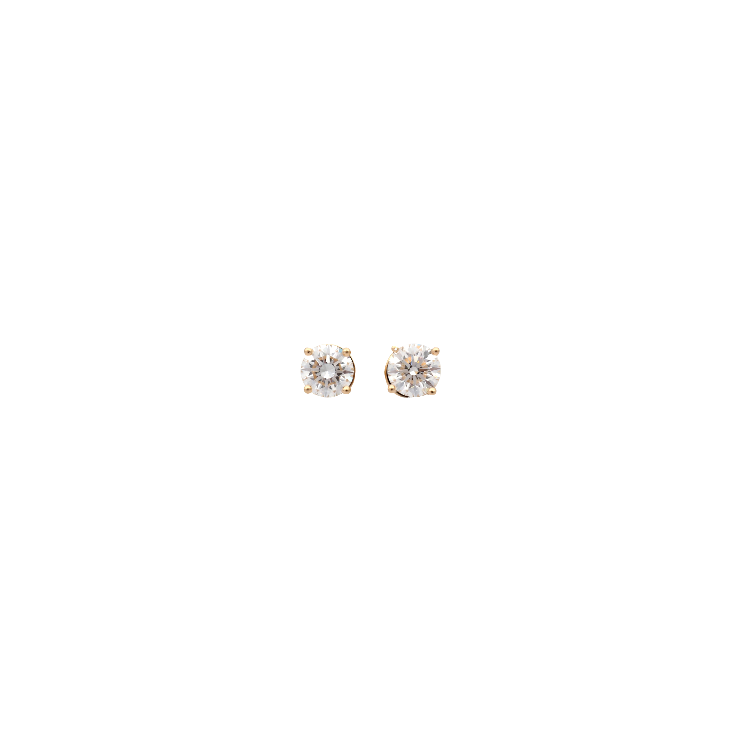 Elegant Lab-Grown Diamond Stud Earrings in 18K Yellow Gold