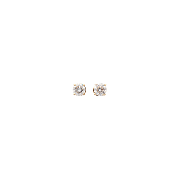 Elegant Lab-Grown Diamond Stud Earrings in 18K Yellow Gold