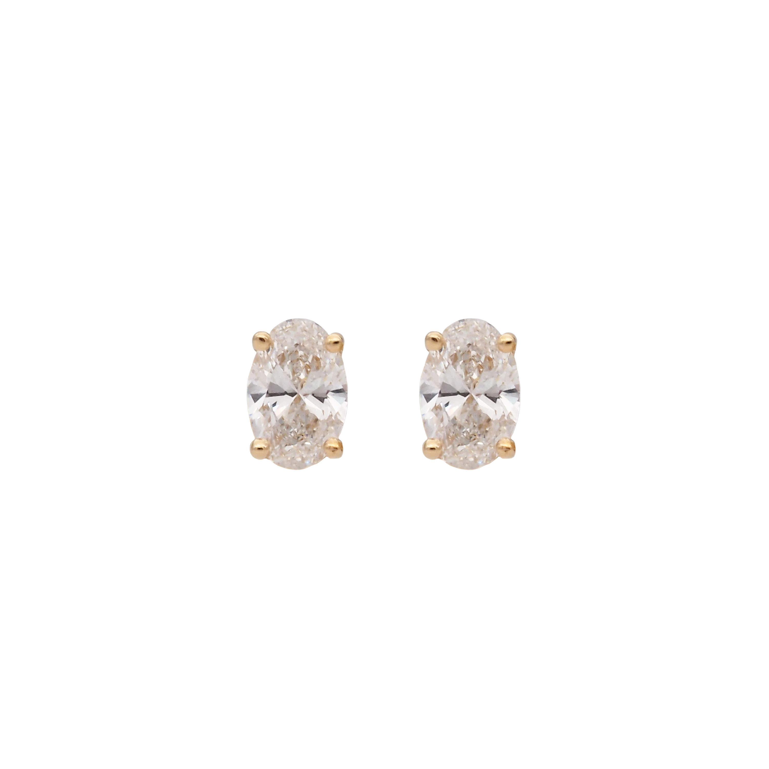 Elegant Oval Cut Diamond Stud Earrings