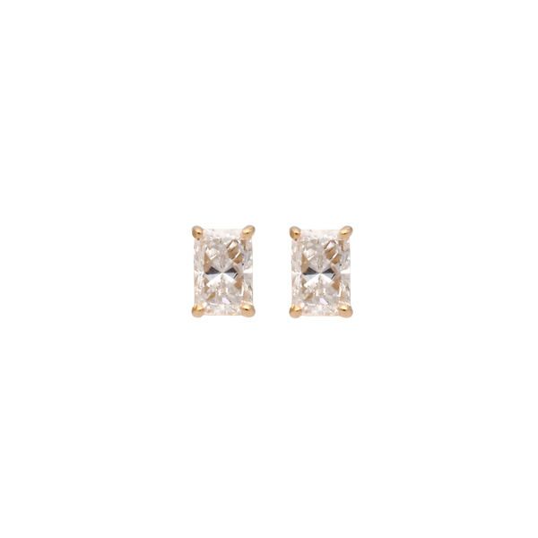 Radiant Cut Lab-Grown Diamond Stud Earrings in 18K Yellow Gold