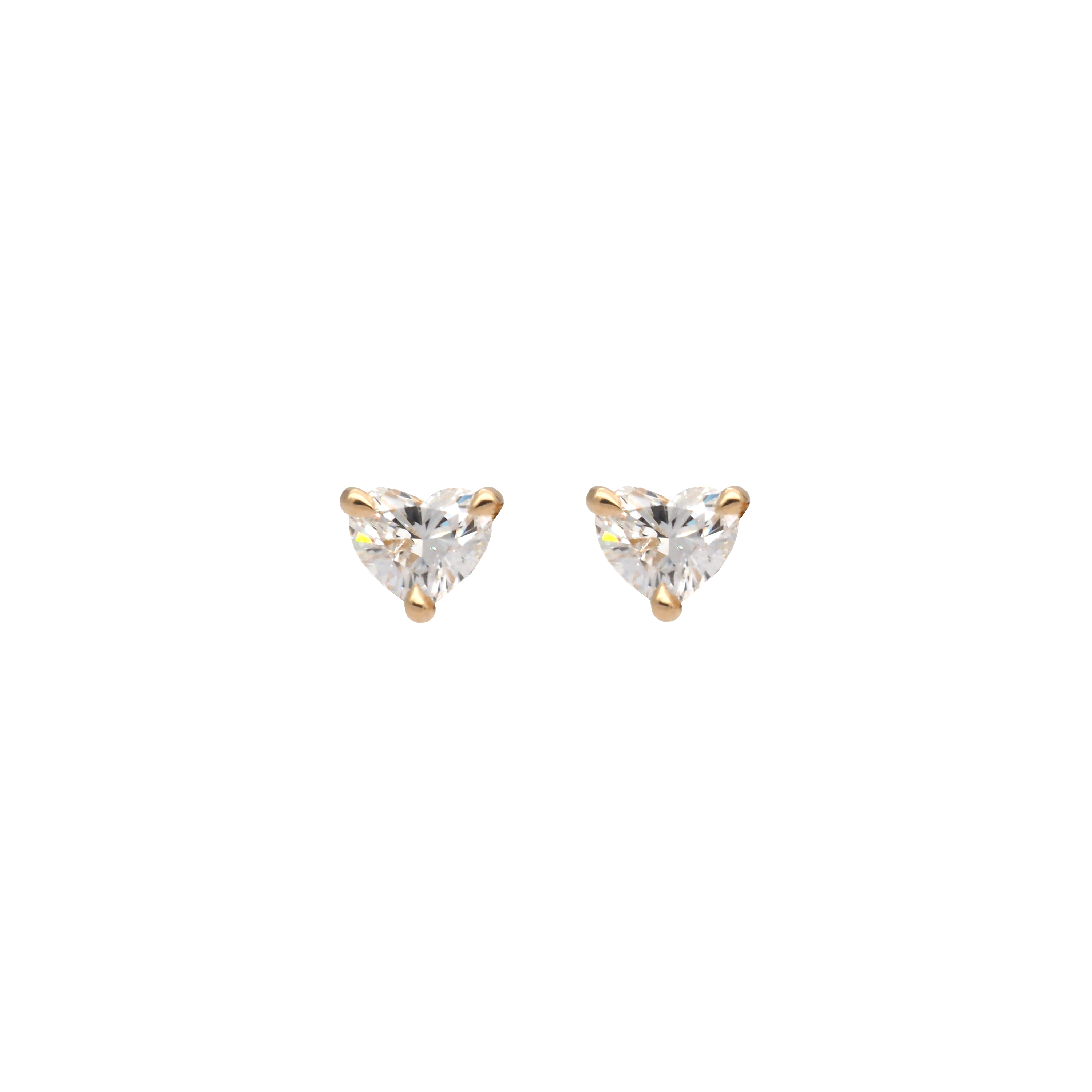 Heart Shape Lab-Grown Diamond Stud Earrings in 18K Yellow Gold