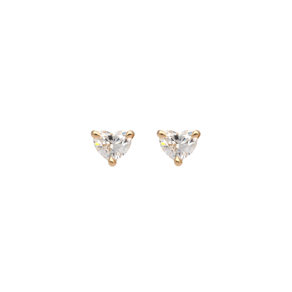 Heart Shape Lab-Grown Diamond Stud Earrings in 18K Yellow Gold