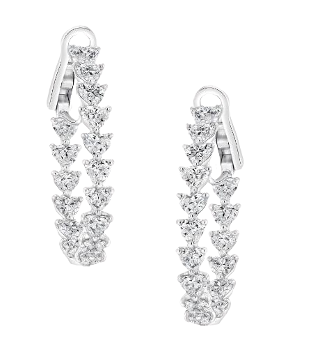 Elegant Lab-Grown Diamond Hoop Earrings in White Gold