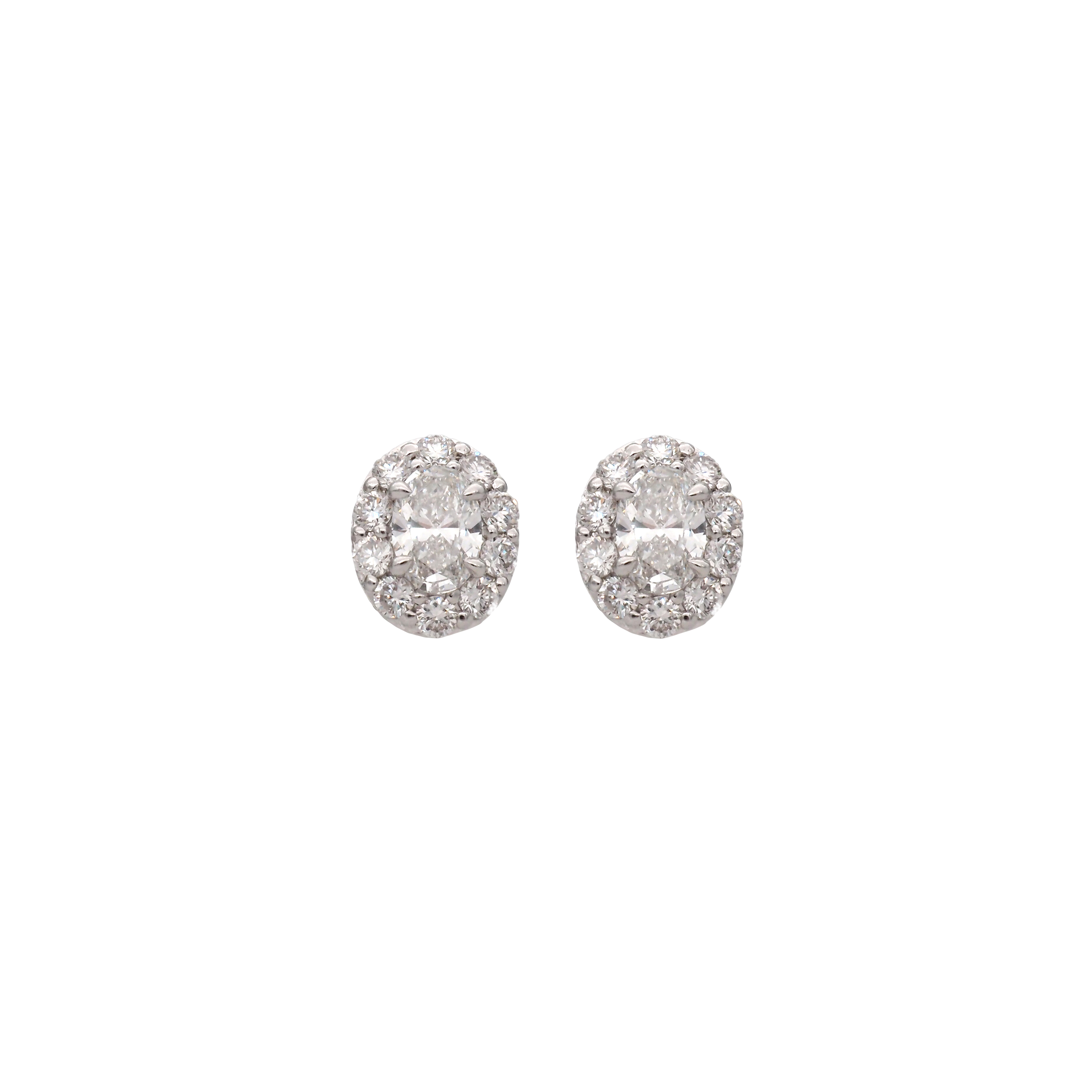 Oval Halo Lab-Grown Diamond Stud Earrings