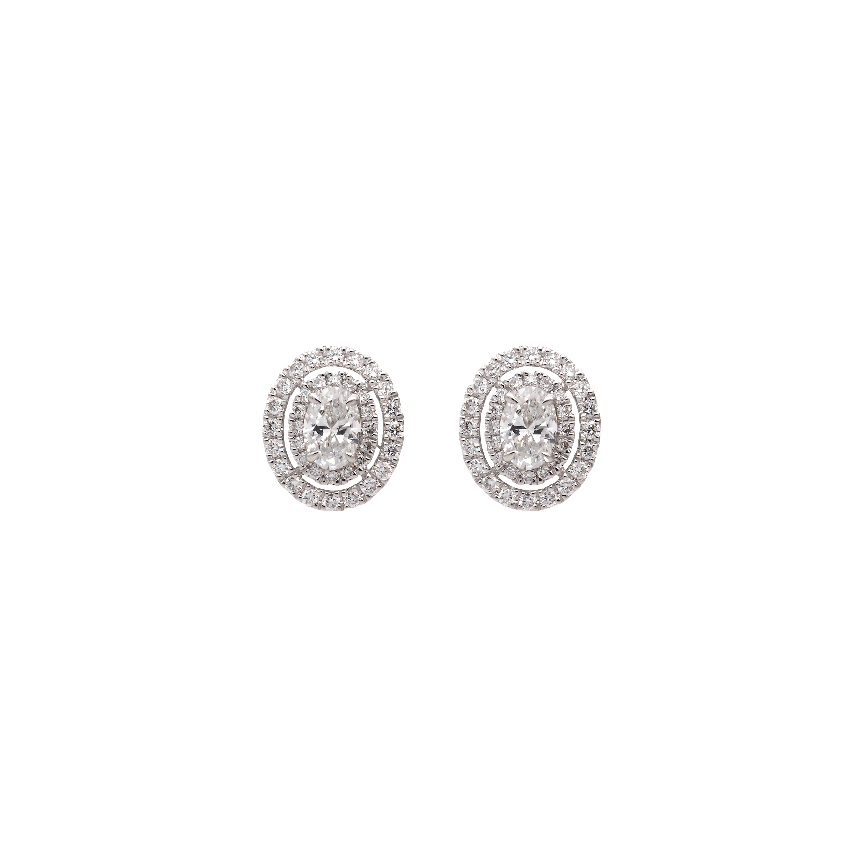 Elegant Oval Halo Lab-Grown Diamond Earrings
