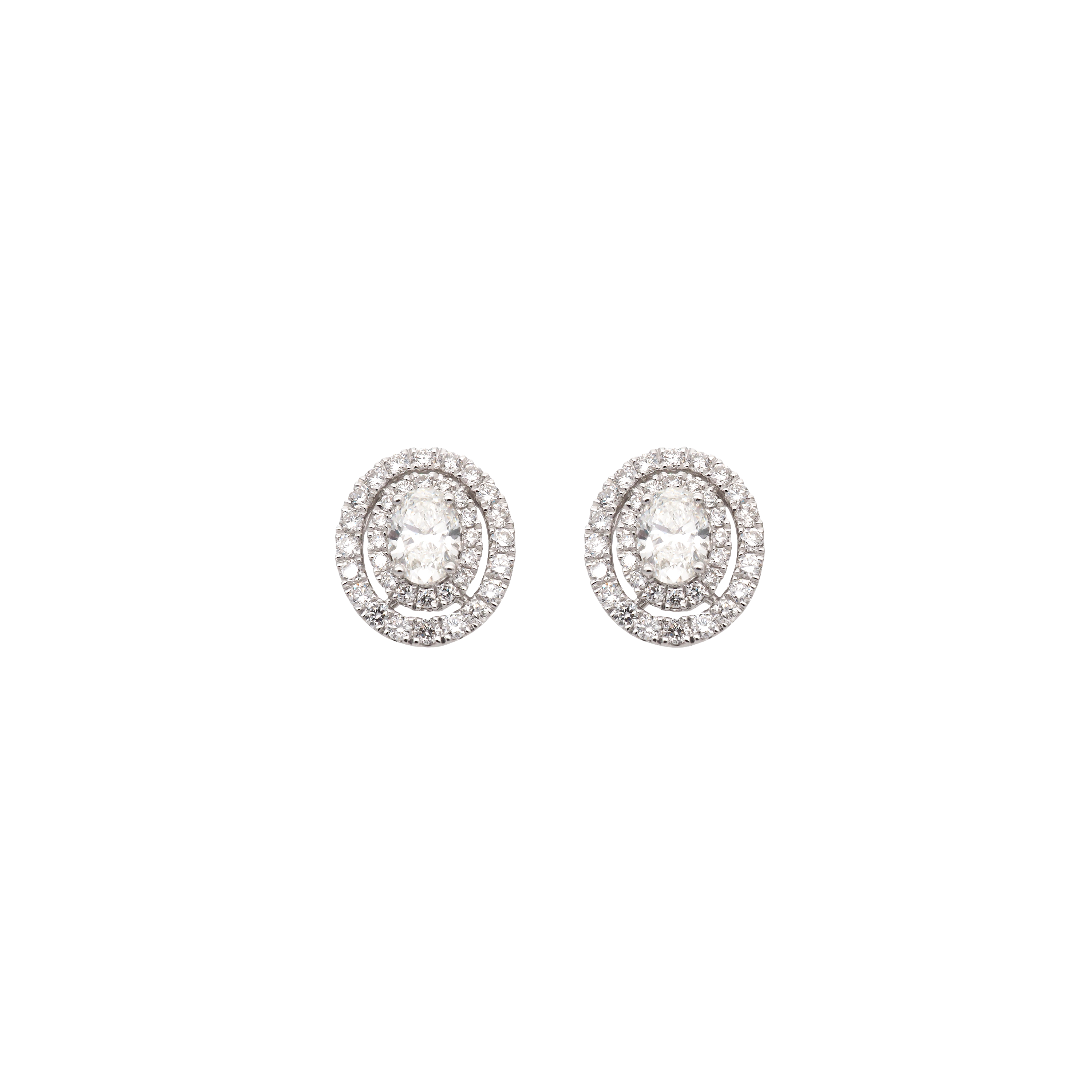Oval Halo Lab-Grown Diamond Earrings